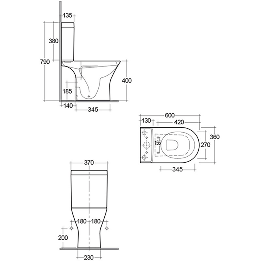 RAK Resort Mini Rimless Close Coupled Toilet & Soft Close Seat