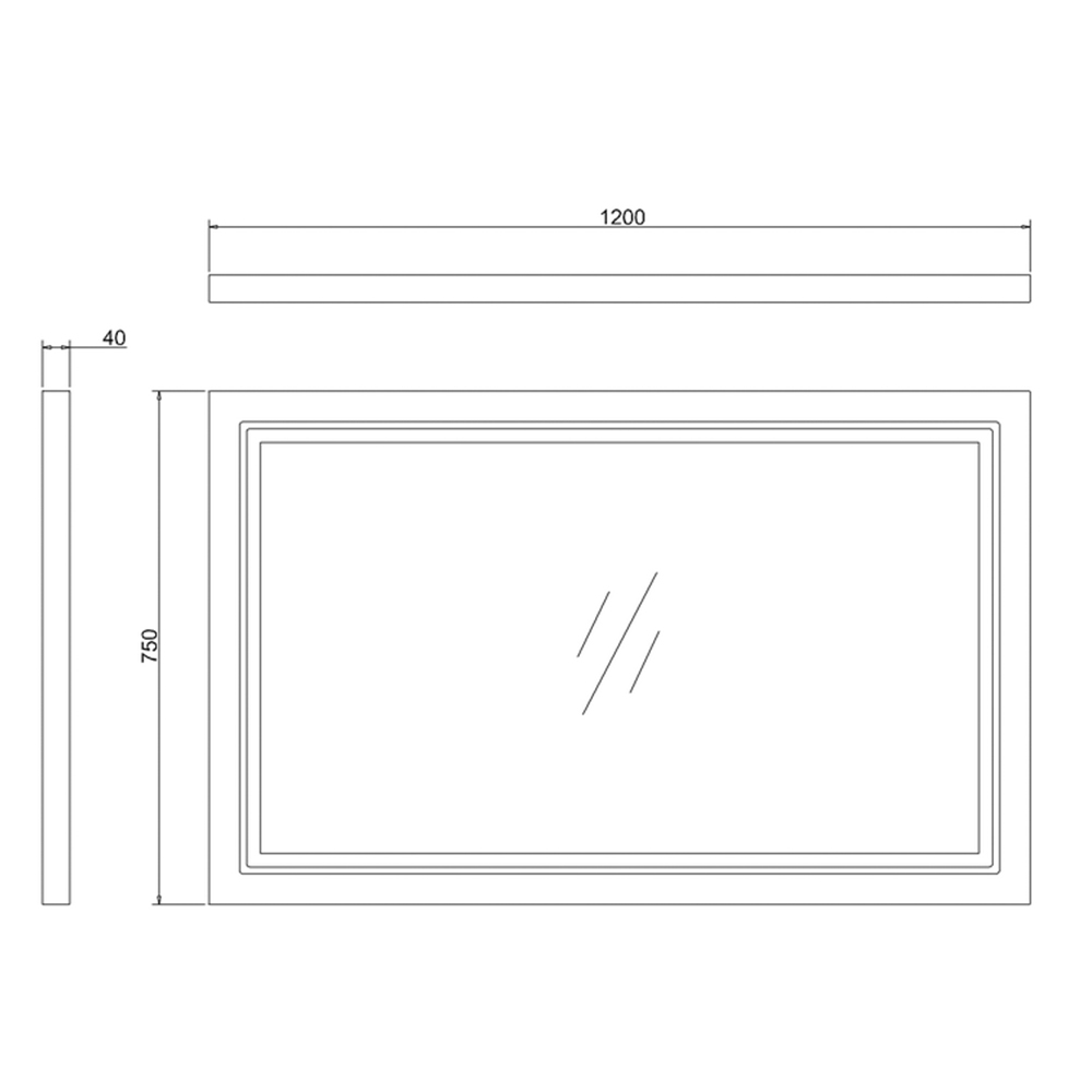 Burlington Wooden Framed 1200mm Mirror with LED Illumination - Matt White