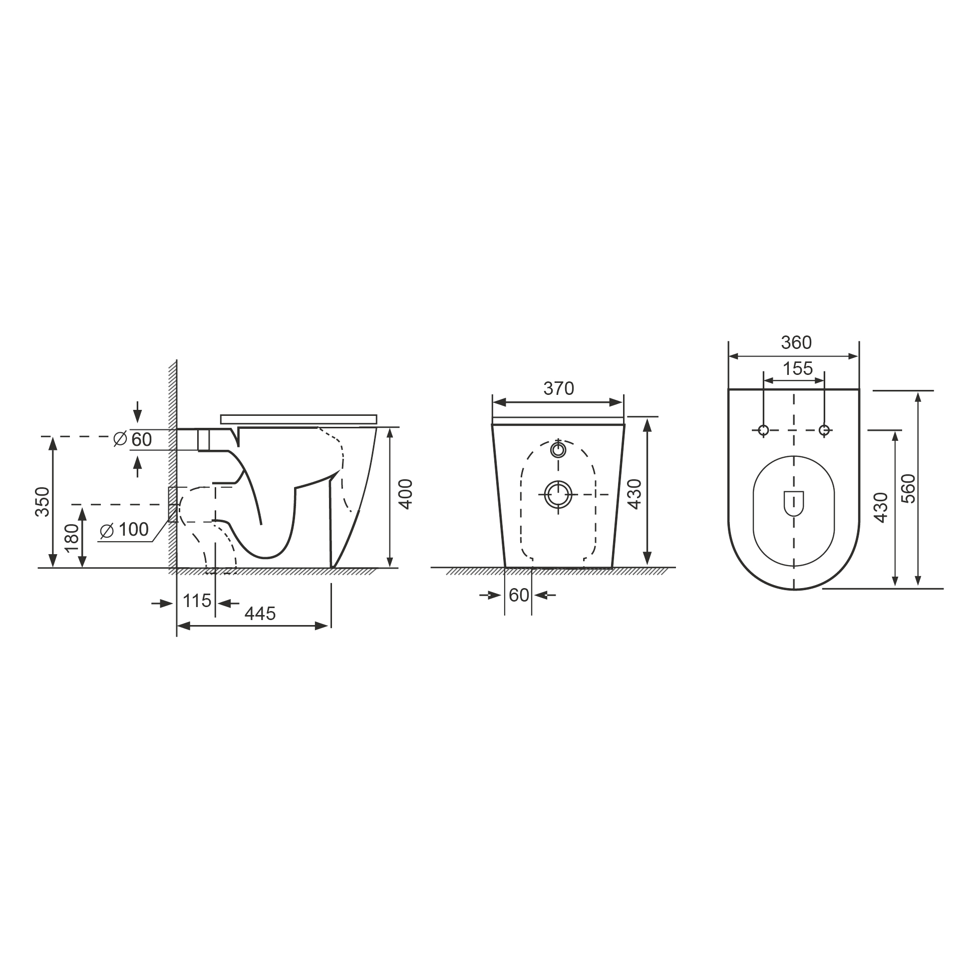 Harbour Clear Back to Wall Modern Toilet & Soft Close Seat