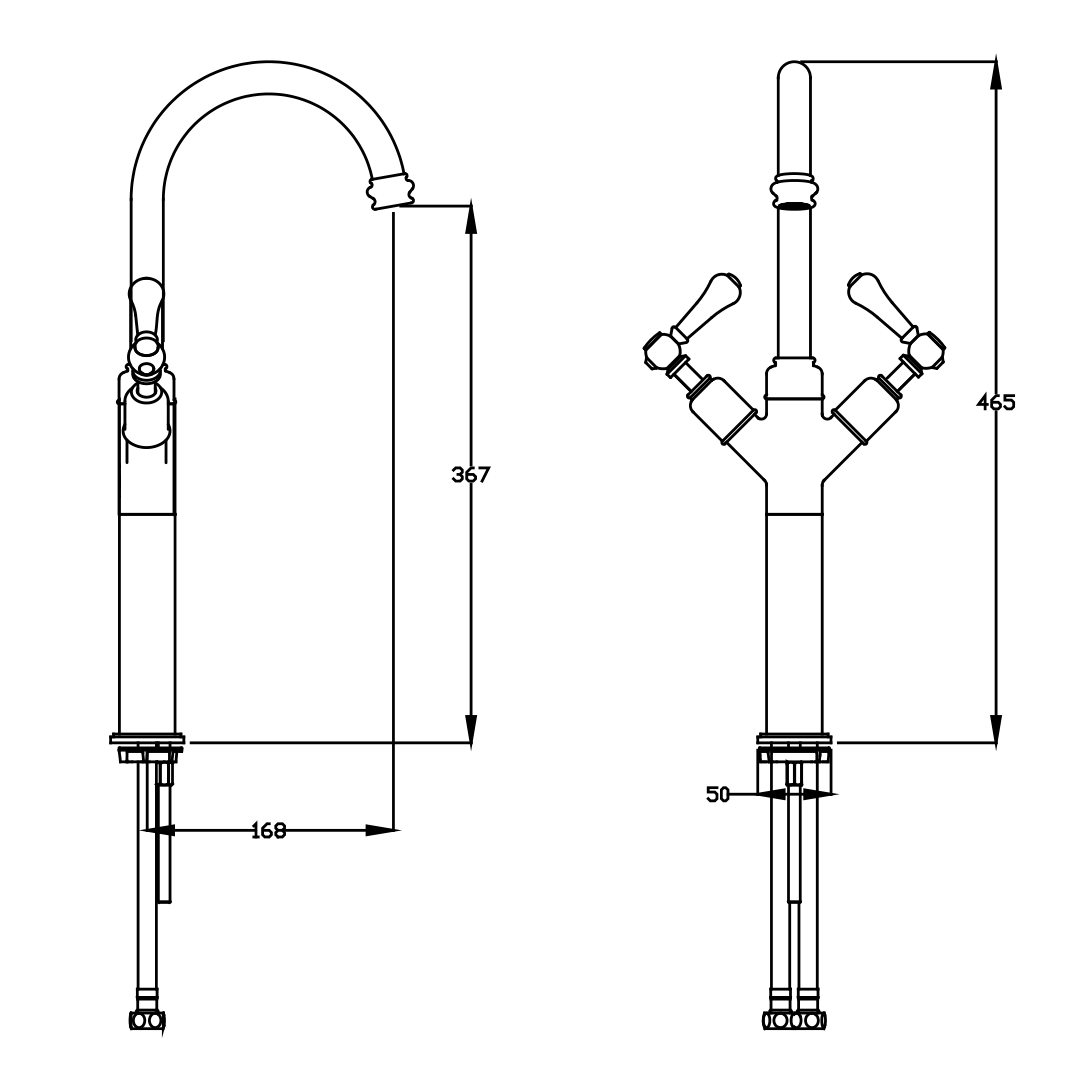 Crosswater Belgravia Lever Tall Basin Mixer Tap
