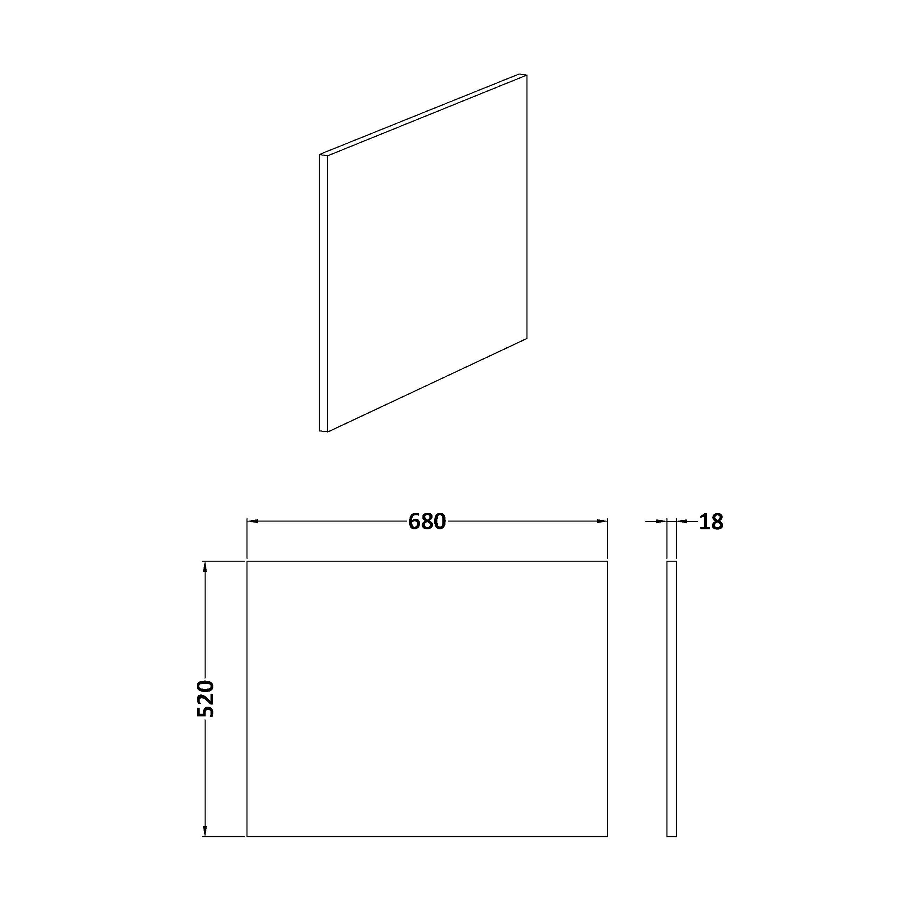 Erin 700mm Bath End Panel for L-Shaped Shower Bath