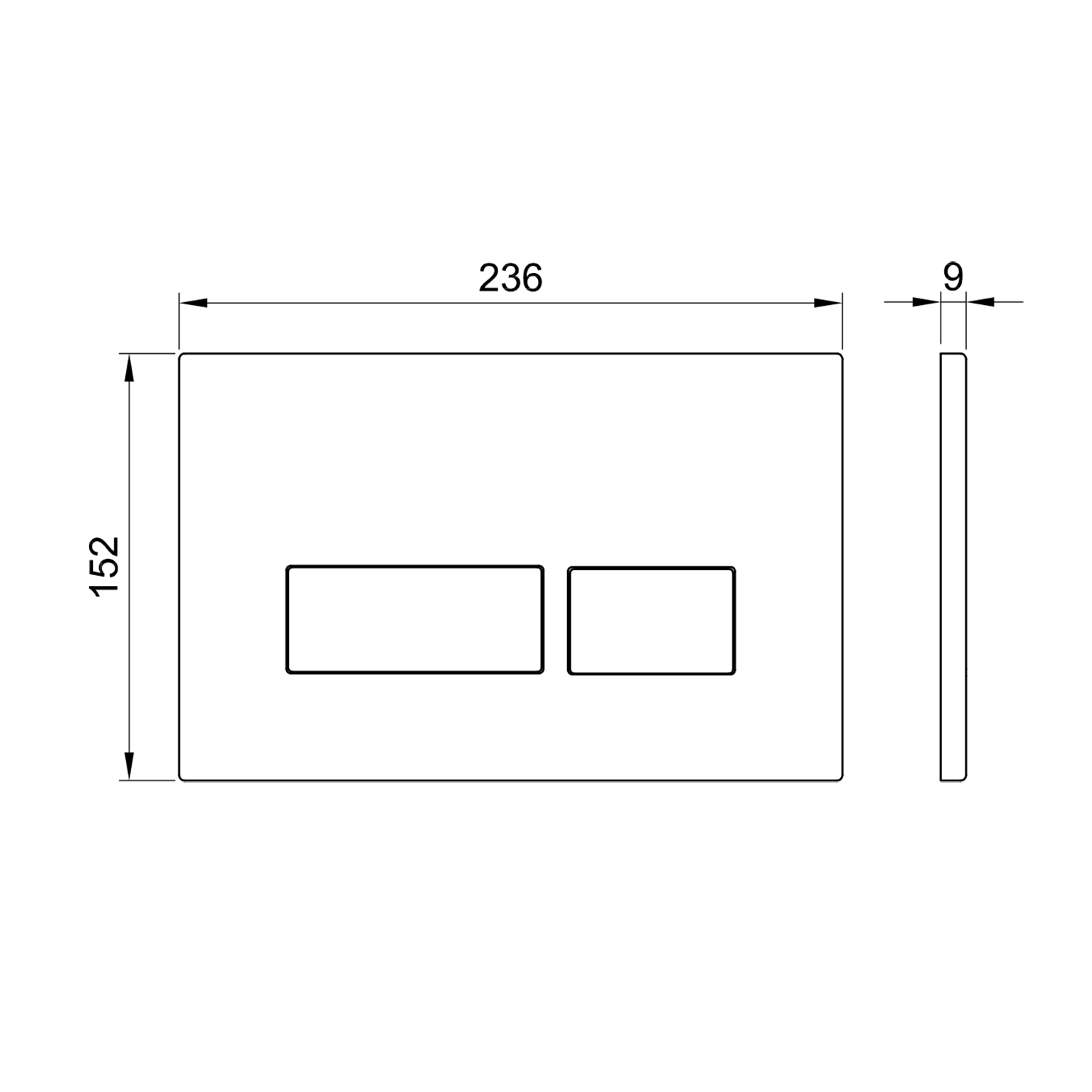 Dual Flush Plate with Angular Buttons