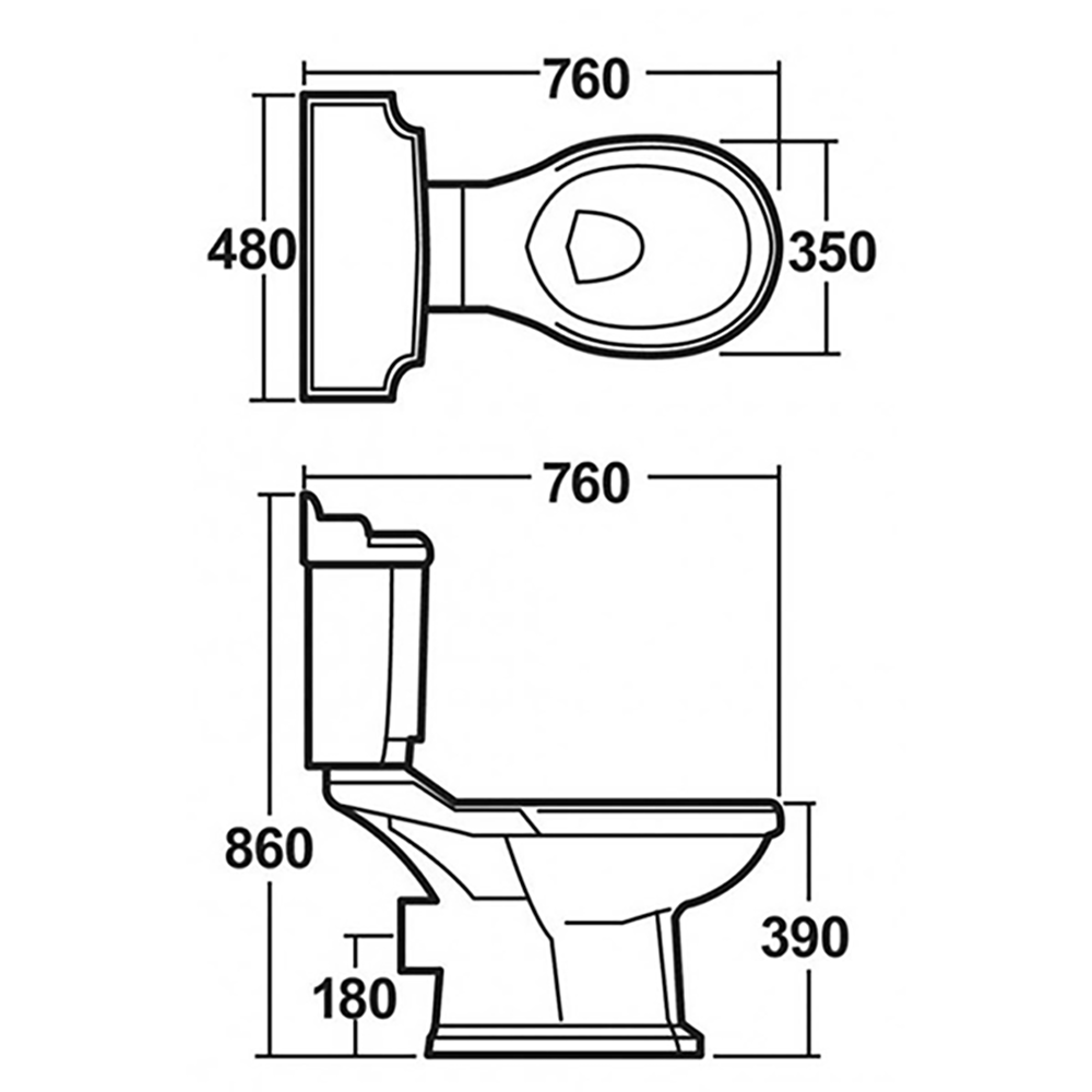 Butler & Rose Winston Traditional Close Coupled Toilet & Seat