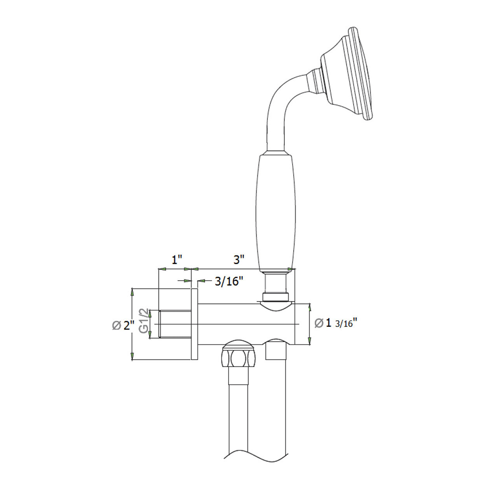 Crosswater Belgravia Shower Handset with Wall Outlet and Hose