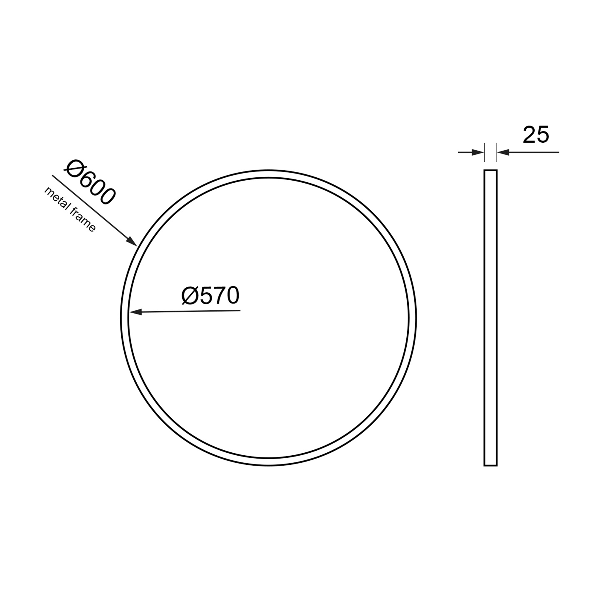 Origins Living Docklands Round Mirror 600mm - White