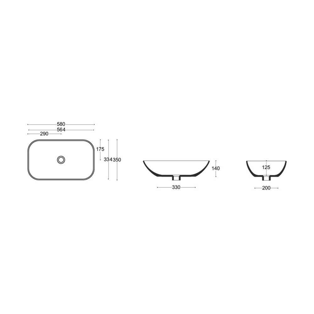 Crosswater Serene Ceramic Countertop Basin