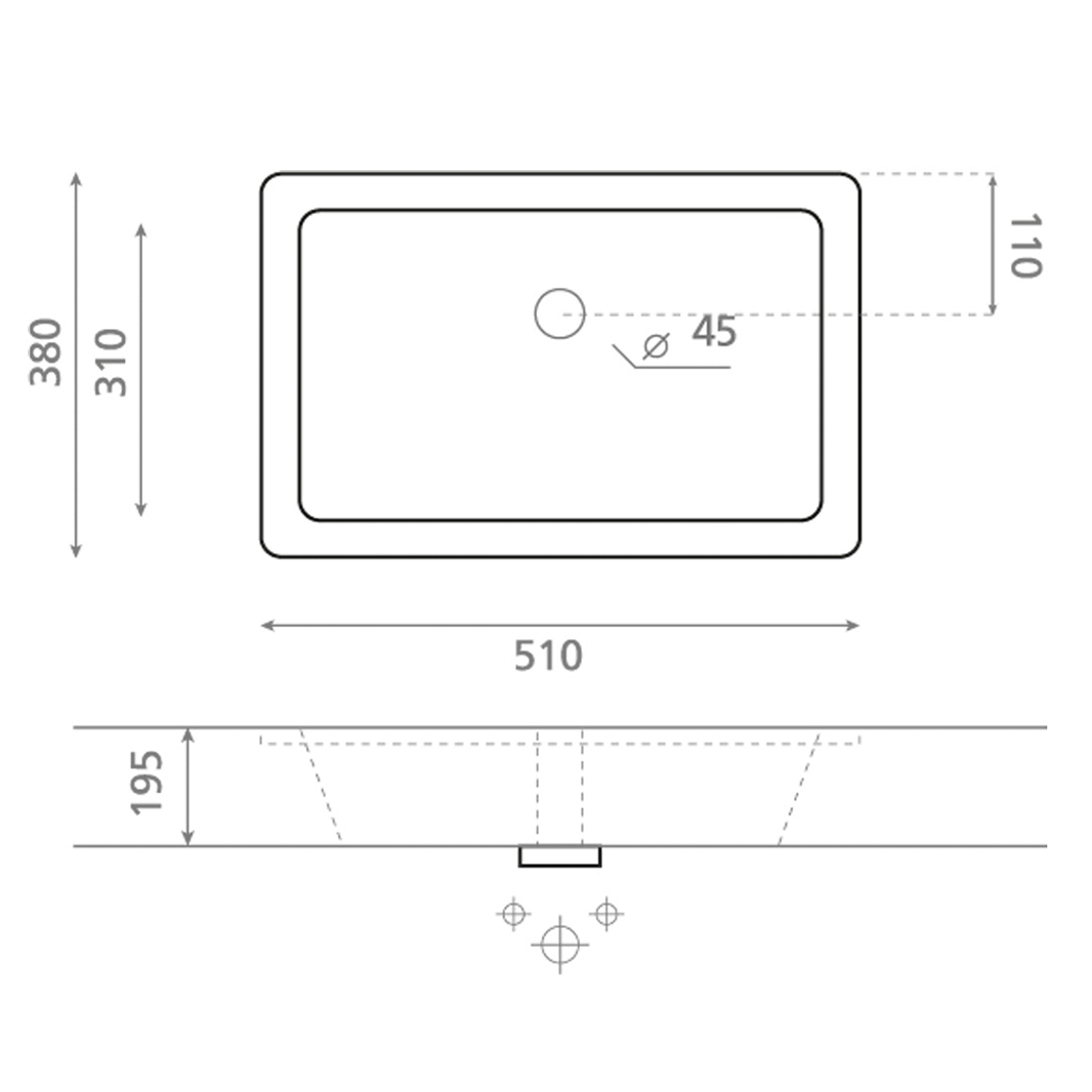 Crosswater Torino Midi Undermount Ceramic Basin