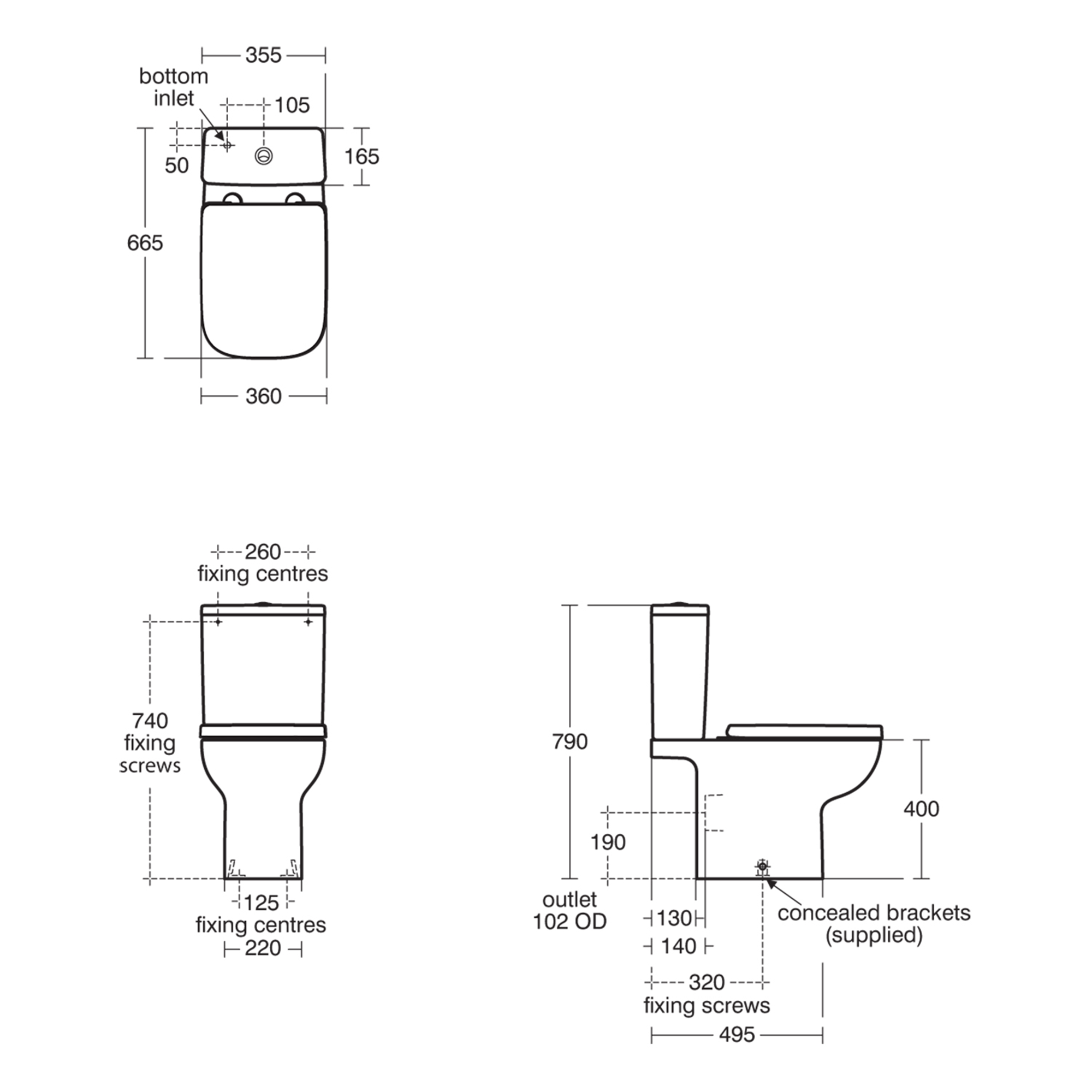 Ideal Standard i.life A Close Coupled Rimless Toilet with Soft Close Seat