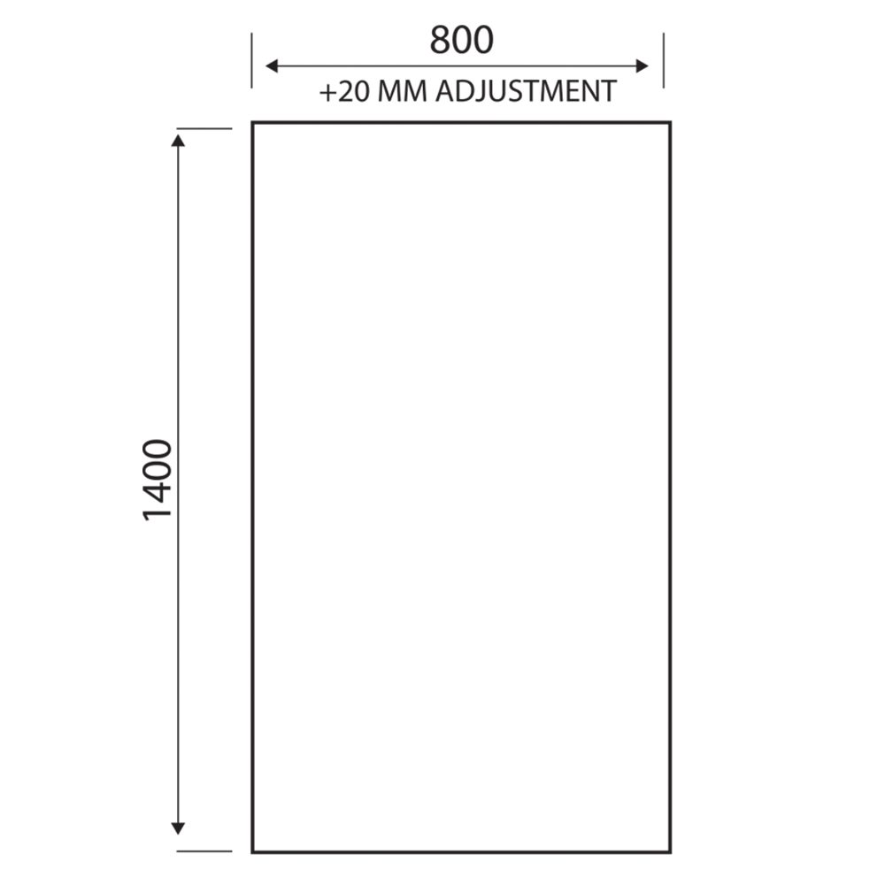 Vellamo City Matt Black 6mm Smoked Black Glass Hinged Bath Screen - 1400 x 800mm