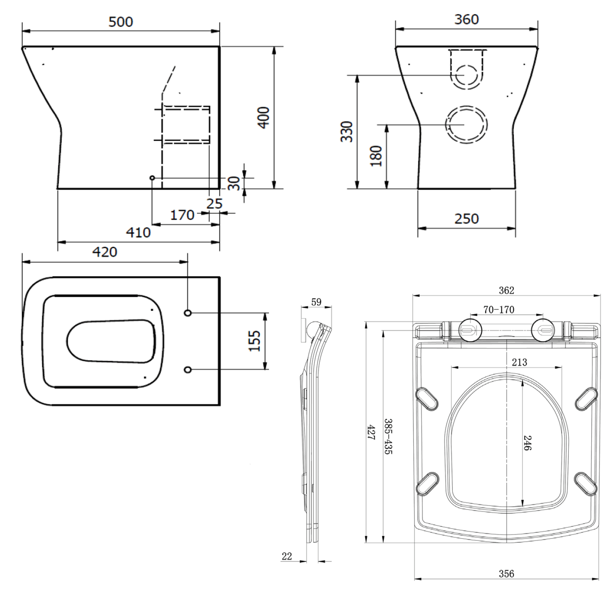 Harbour Alchemist Back to Wall Toilet & Wafer Thin Soft Close Seat