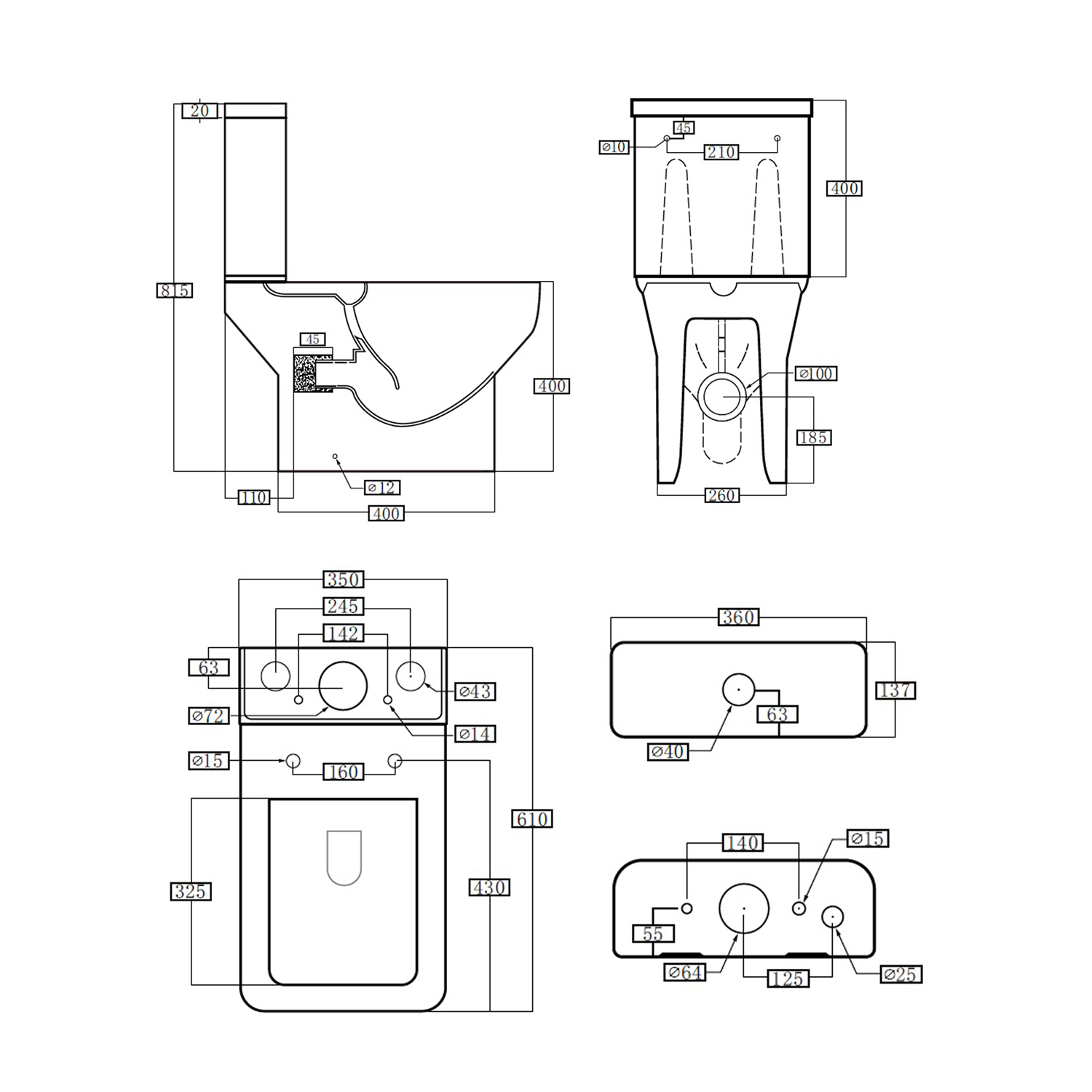 Harbour Icon Rimless Close Coupled Toilet & Soft Close Seat