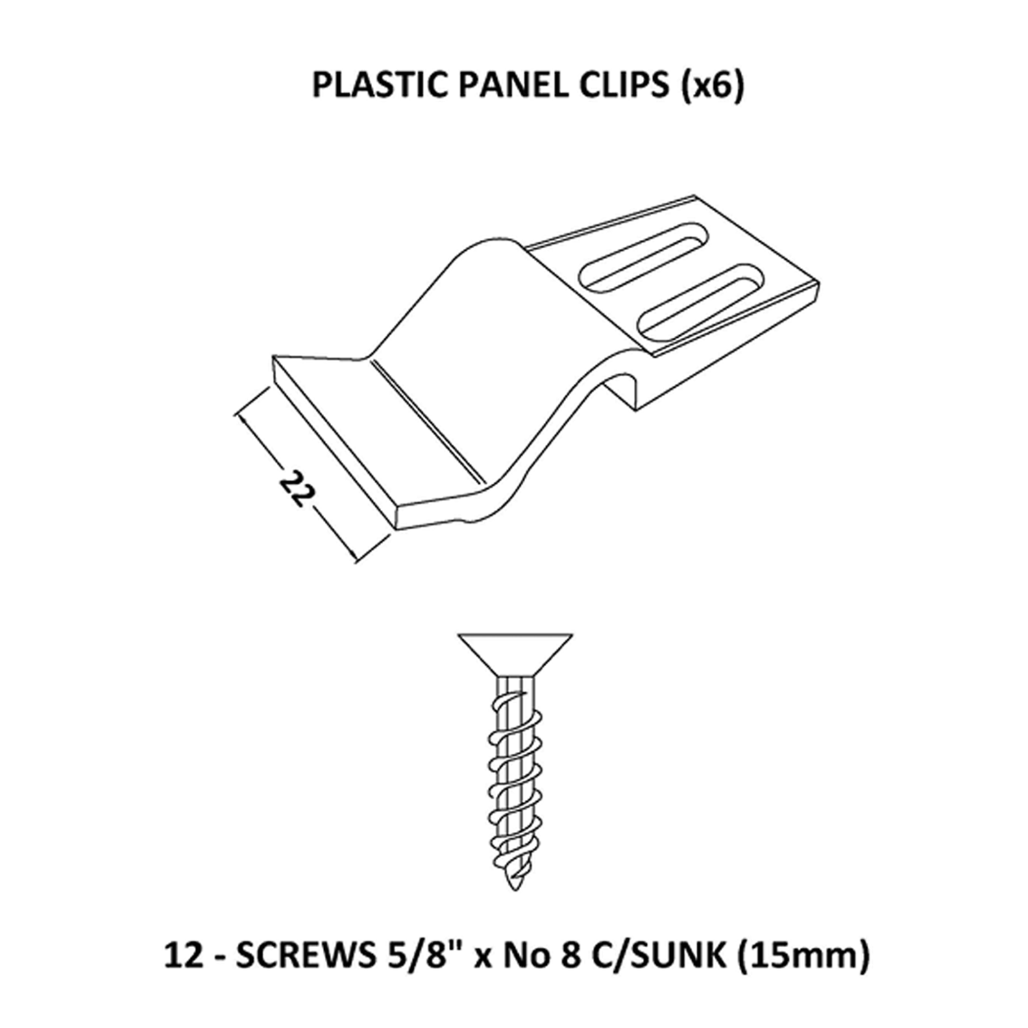 Vellamo Bath Panel Clips - Pack of 6