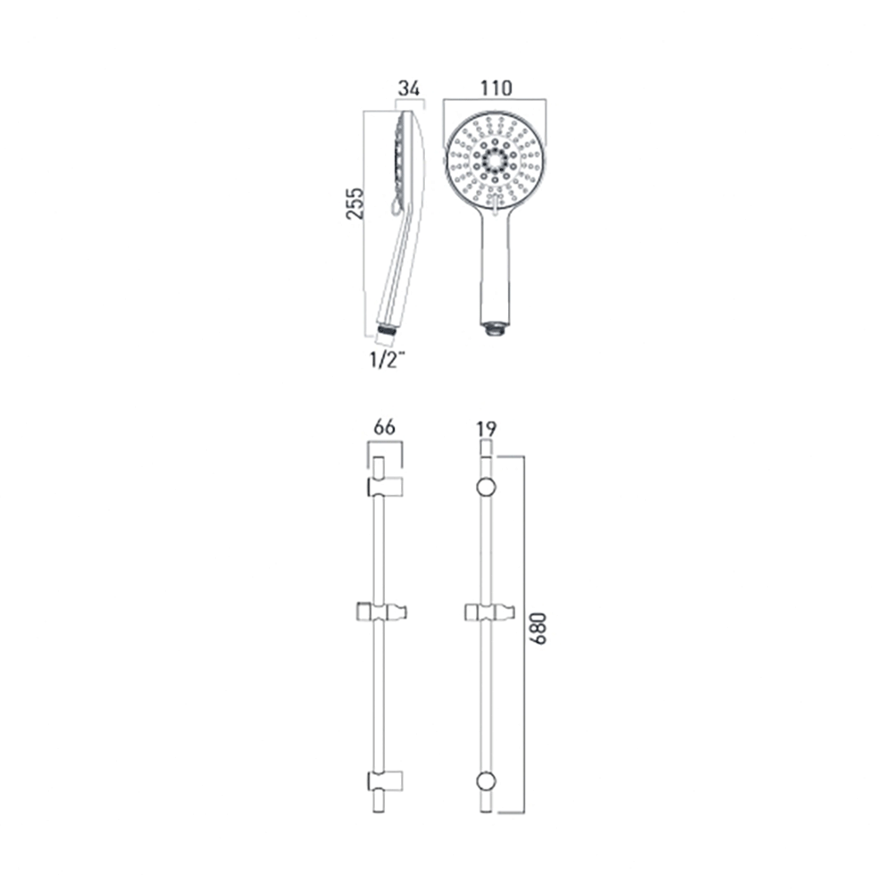 Vado Evolve Multi-Function Slide Rail Shower Kit