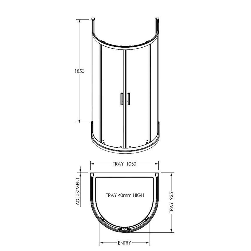 Harbour Primrose Double Door D-Shaped Shower Enclosure