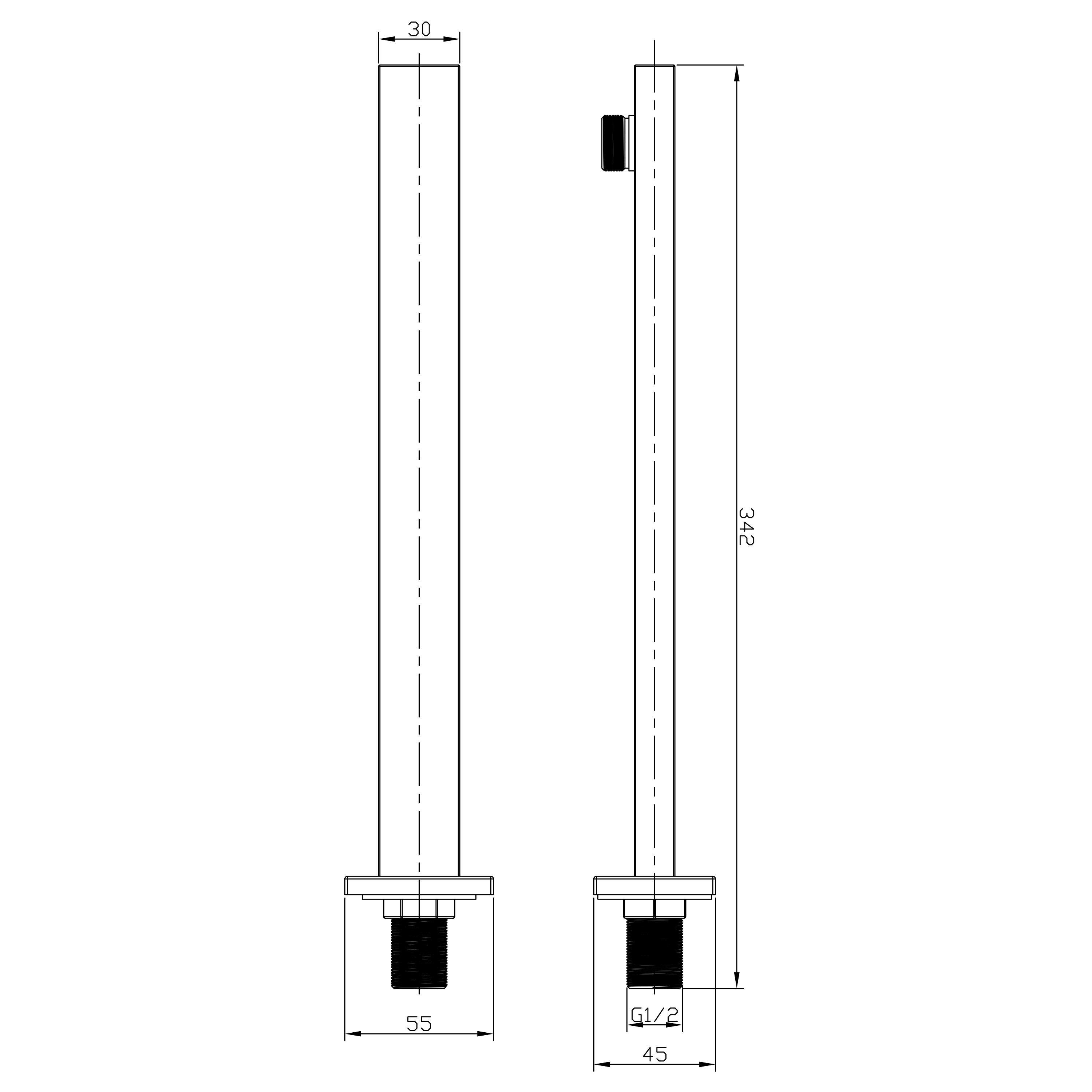 Harbour Status 305mm Brushed Brass Square Shower Arm