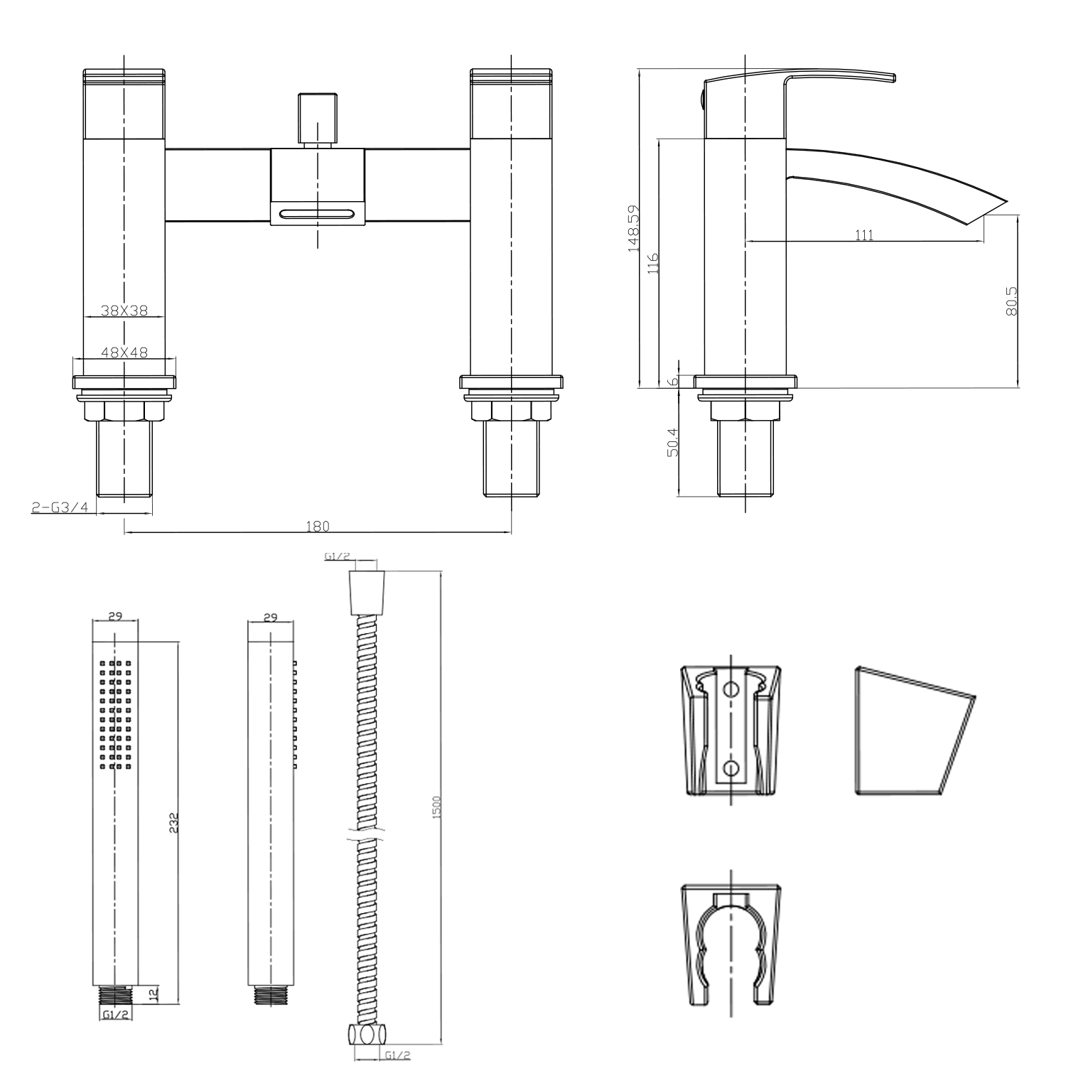Vellamo City Chrome Bath Shower Mixer Tap