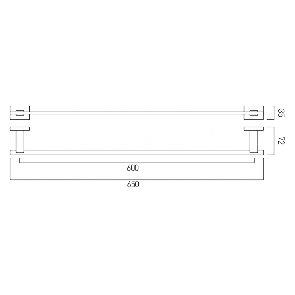 Vado Level Wall Mounted Towel Rail - 650mm