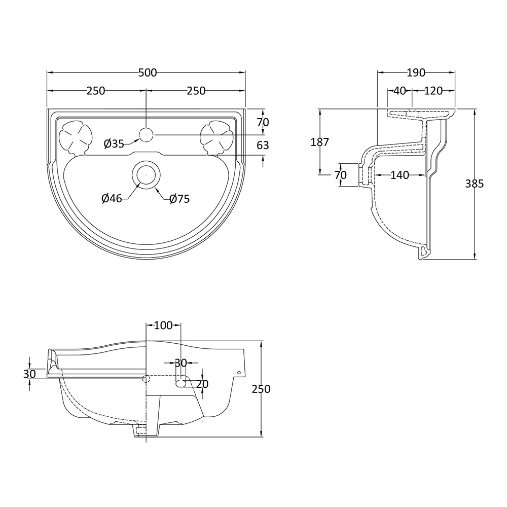 Butler & Rose Benedict 1 Tap Hole Basin