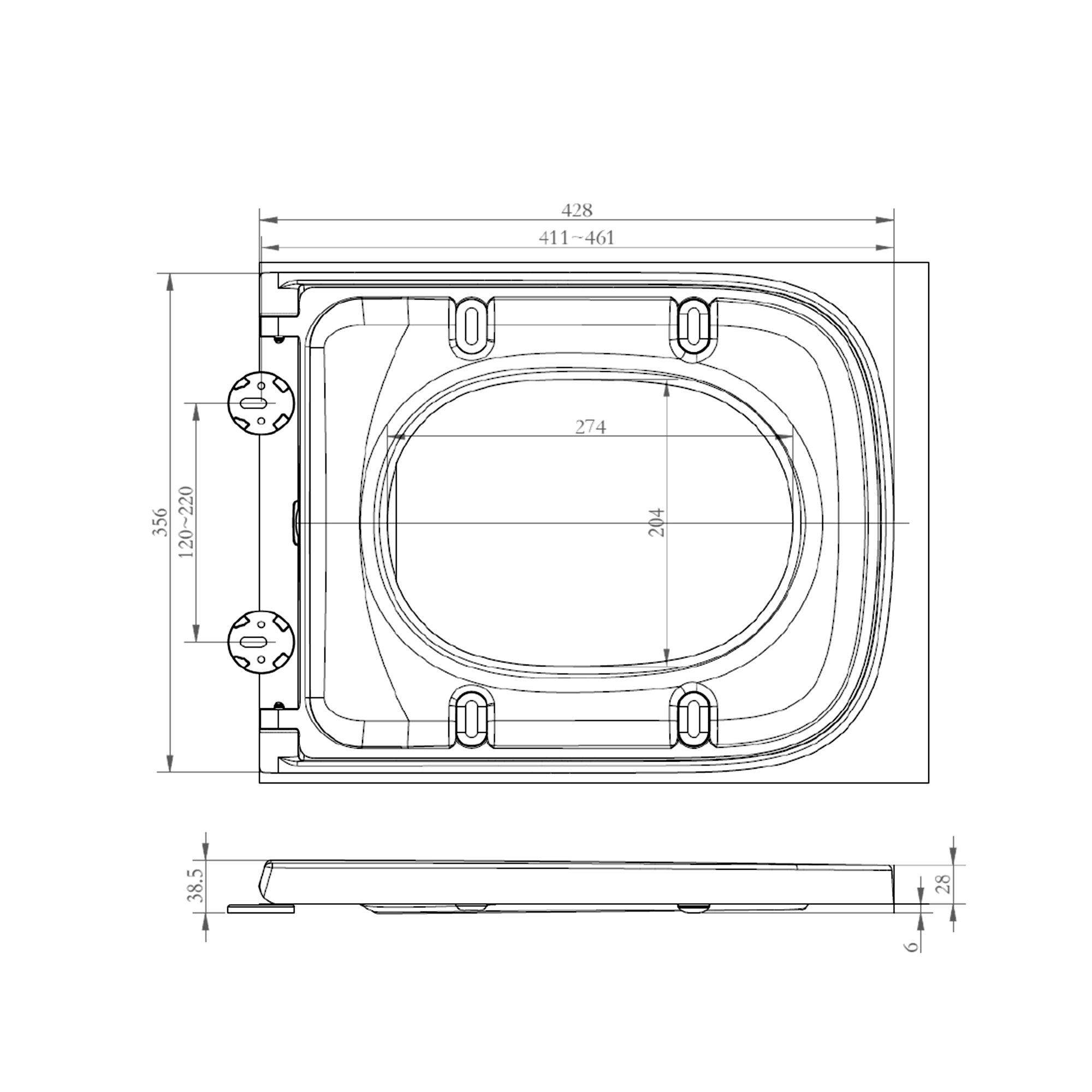 RAK Series 600 Quick Release Wrap Over Soft Close Toilet Seat