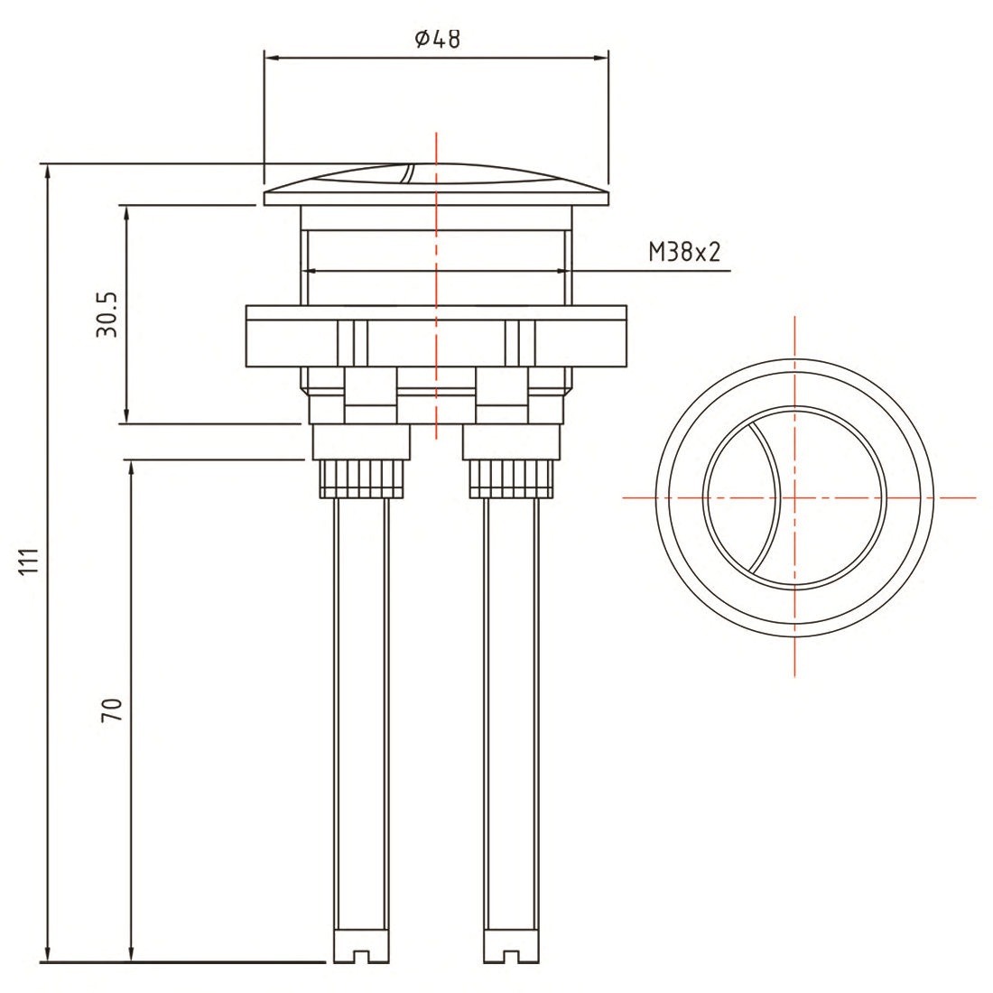 Harbour Cistern Flush Button 38mm - Matt Black