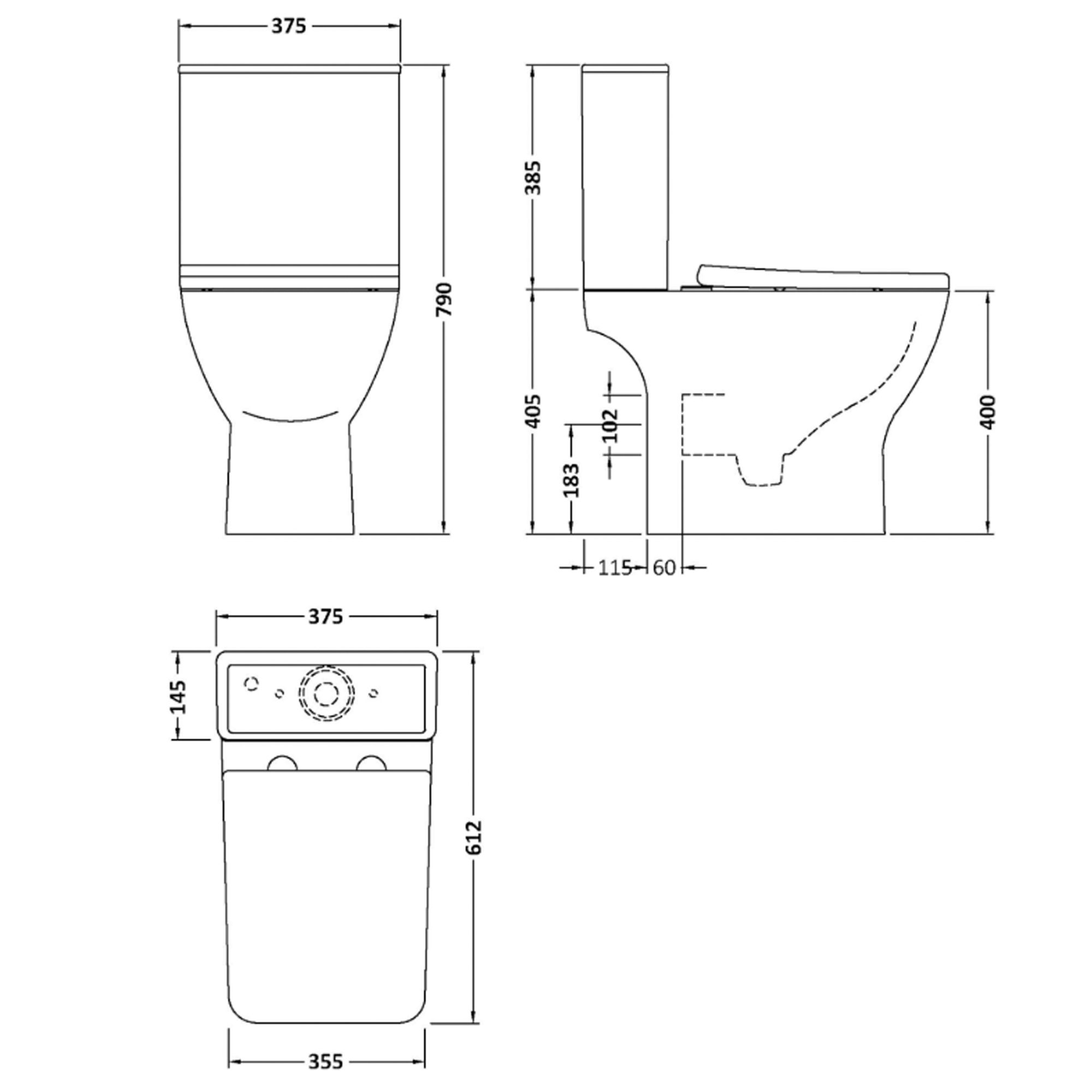 Emily Rimless Modern Toilet & Slim Soft Close Seat