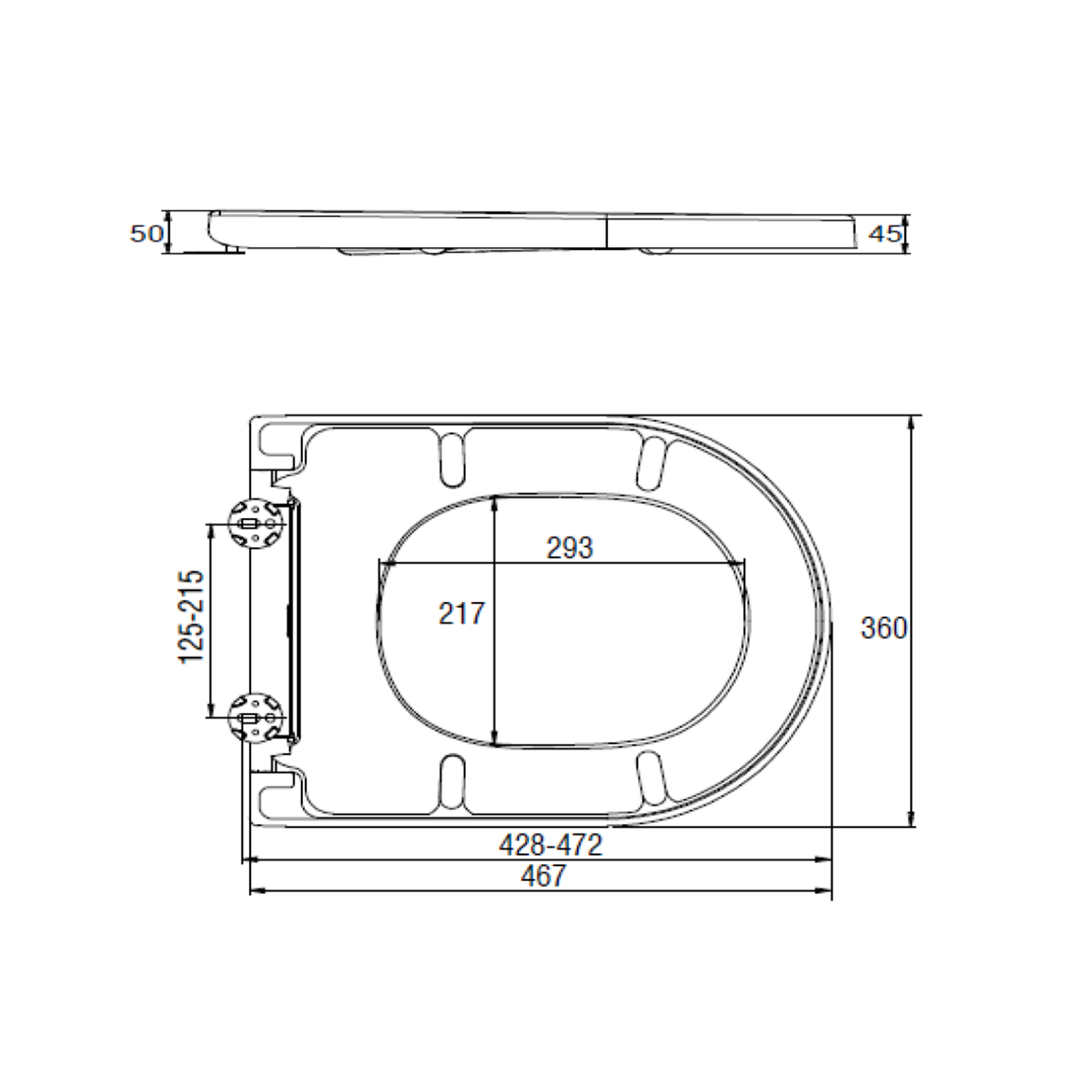 RAK Quick Release Soft Close Toilet Seat for Rimless Pans
