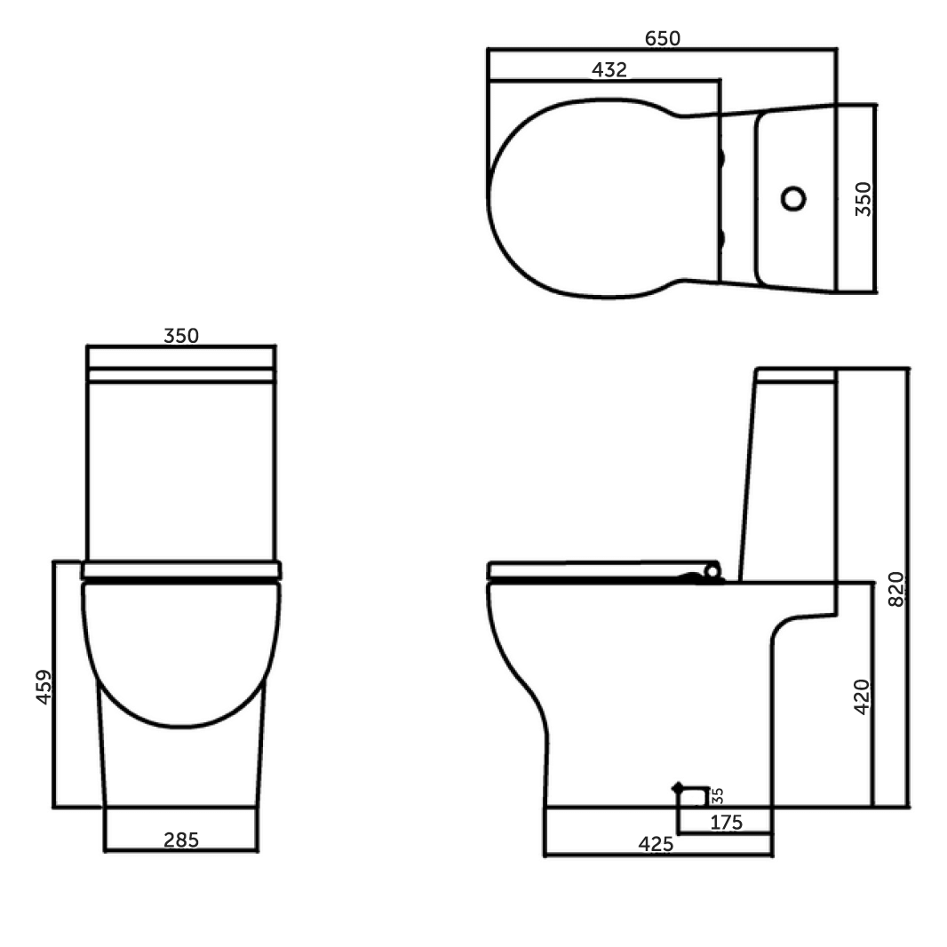 Britton Bathrooms Trim Close Coupled Toilet with Soft Close Seat