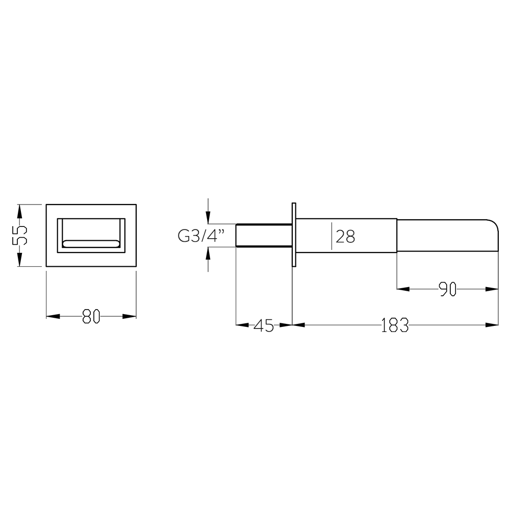 Vellamo Reve Wall Mounted Bath Spout