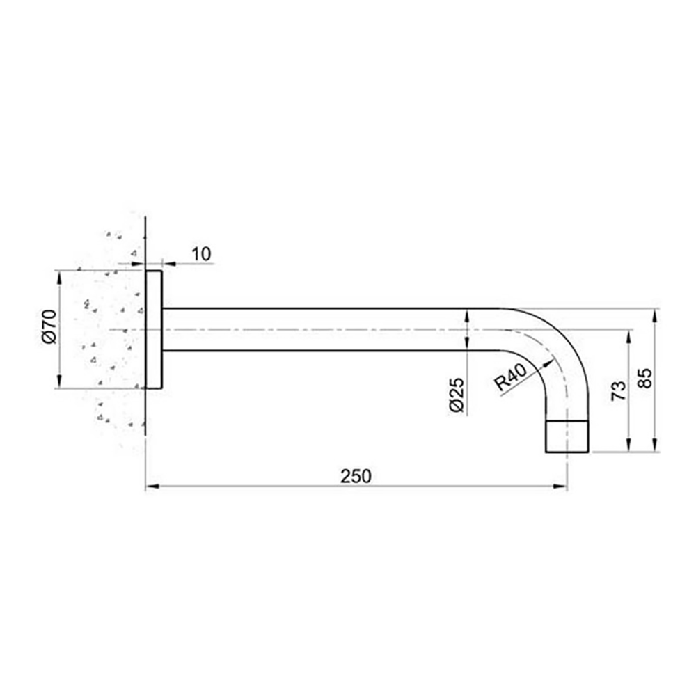 Inox Brushed Stainless Steel Wall Mounted Basin Spout