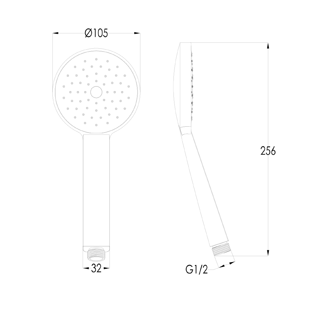 VOS Shower Handset - Brushed Brass
