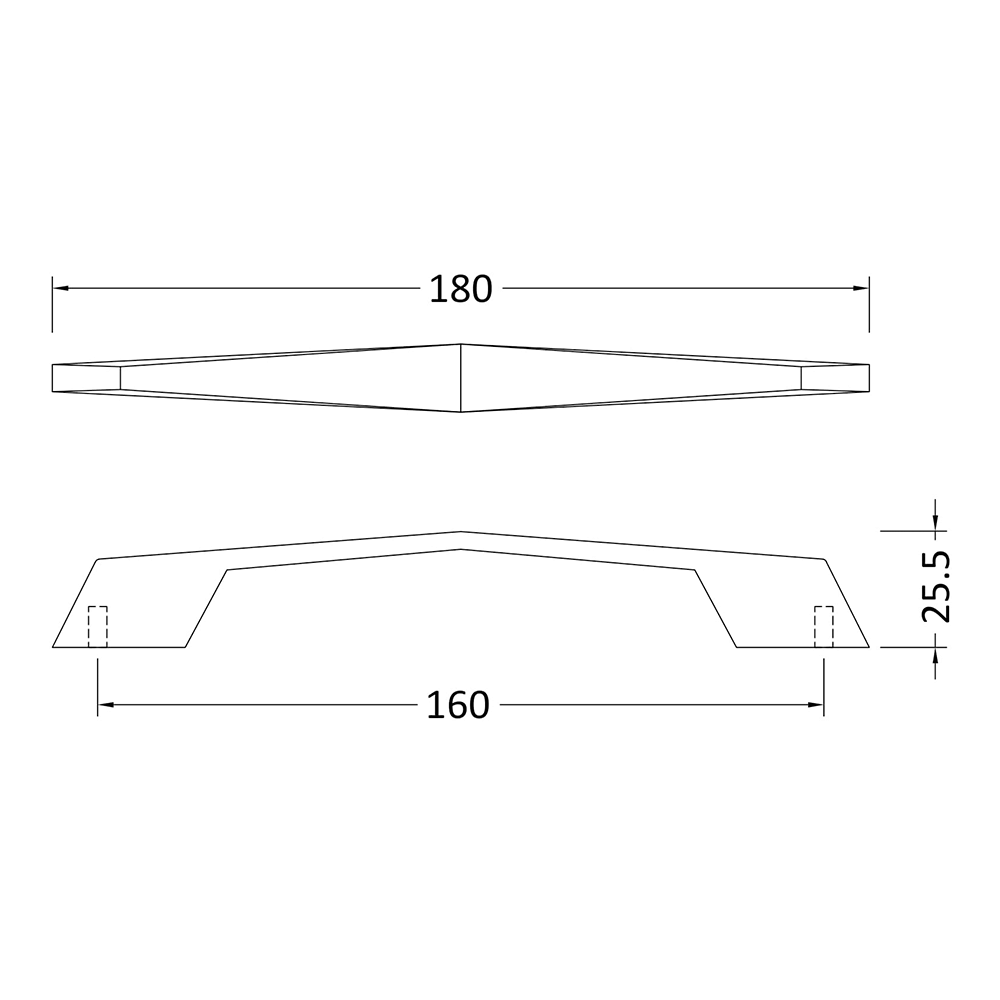 Drench Angled D Bar Furniture Handle - 160mm Centres