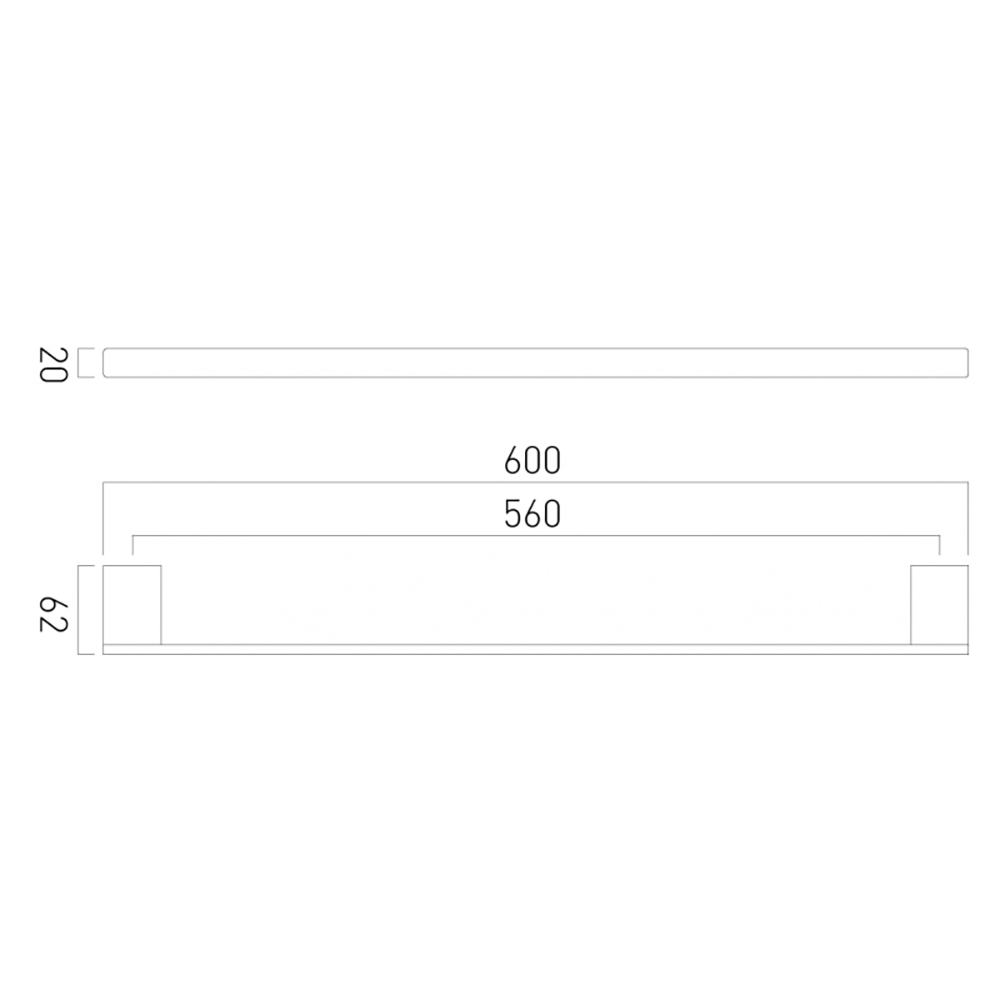 Vado Phase Towel Rail - 600mm