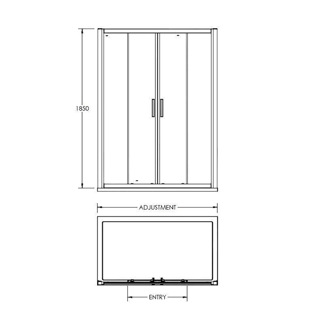 Harbour Primrose Easy Clean 6mm Double Sliding Shower Door & Optional Side Panel