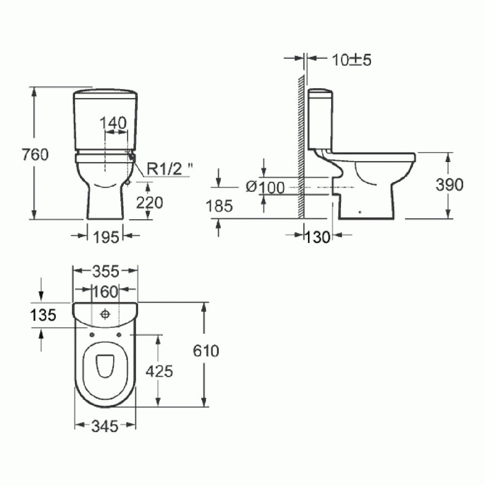 Imex Ivo Close Coupled Compact Toilet & Seat