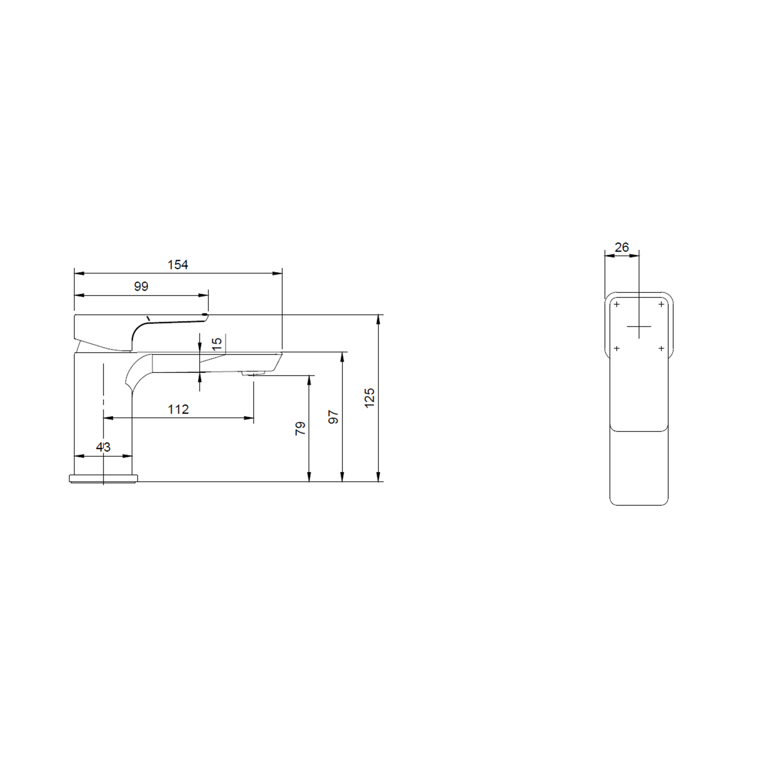 Villeroy & Boch Subway 3.0 Mini Cloakroom Basin Mixer Tap