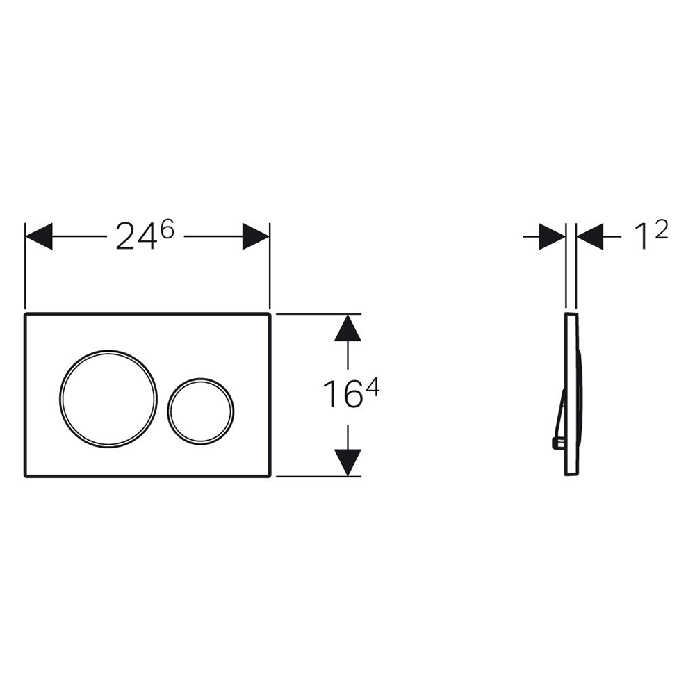 Geberit Sigma20 Dual Flush Plate - Matt/Gloss Chrome