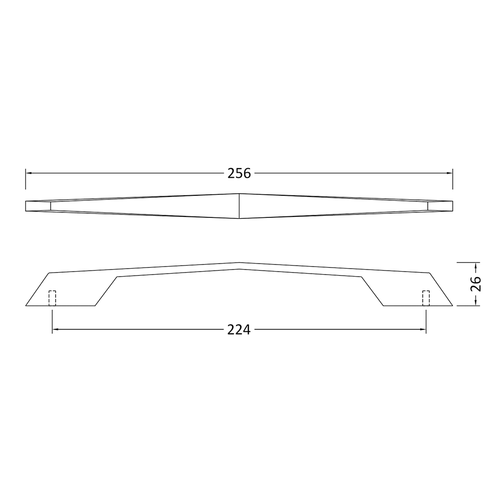 Drench Angled D Bar Furniture Handle - 224mm Centres