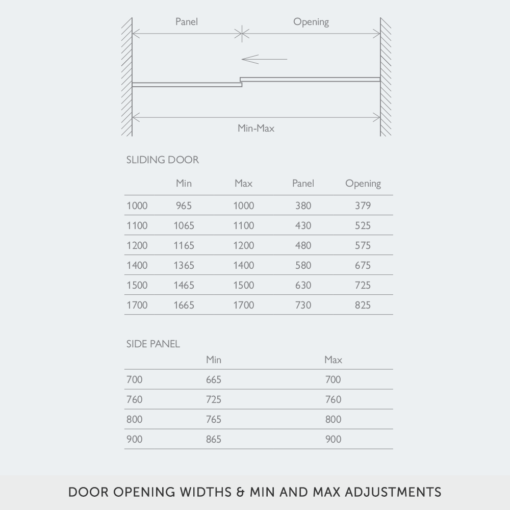 Harbour 8mm Toughened Glass Sliding Shower Door and Optional Side Panel