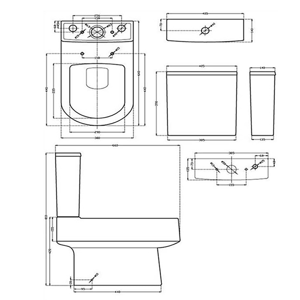 Christine Modern Close Coupled Toilet & Soft Close Seat