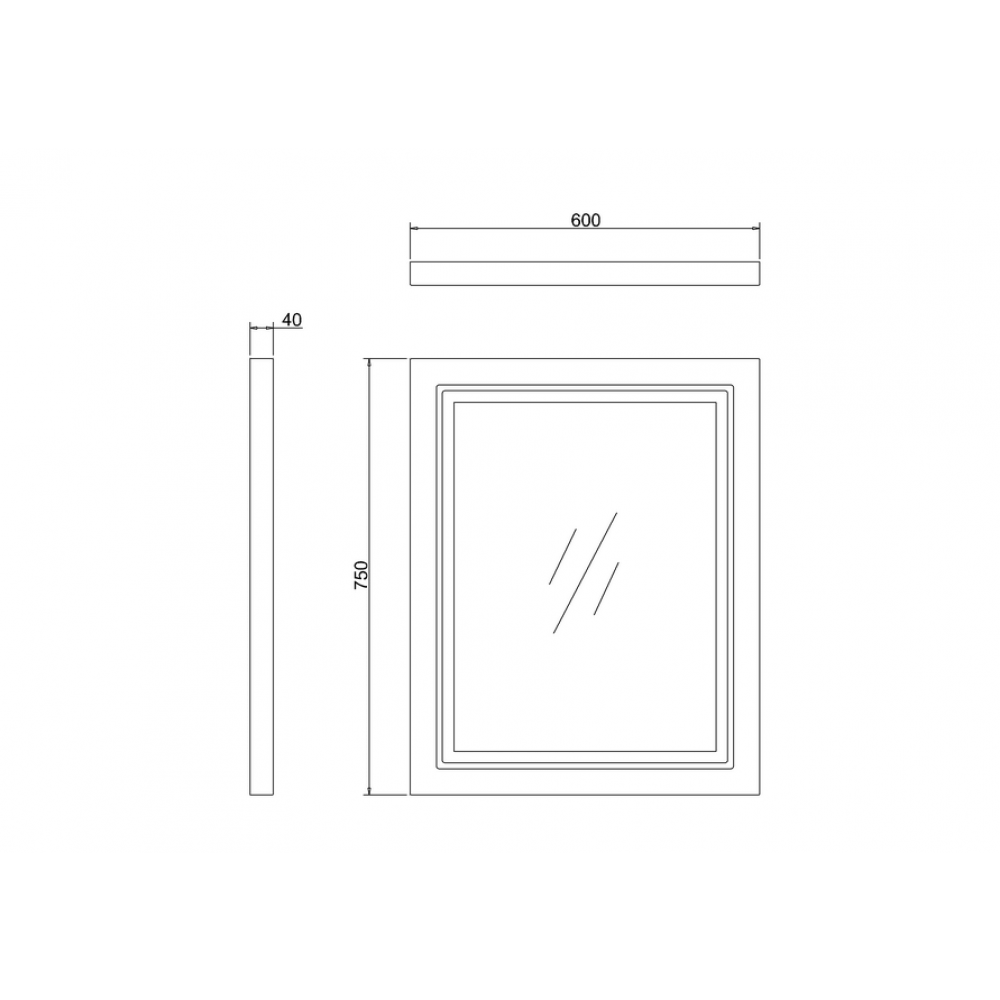 Burlington Wooden Framed 600mm Mirror with LED Illumination - Matt White