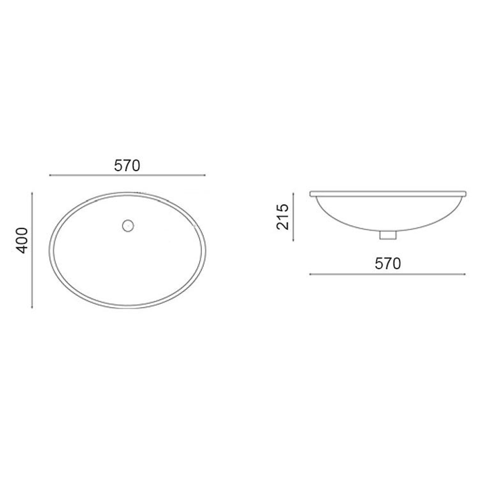 Crosswater Ancona Undermount Ceramic Basin
