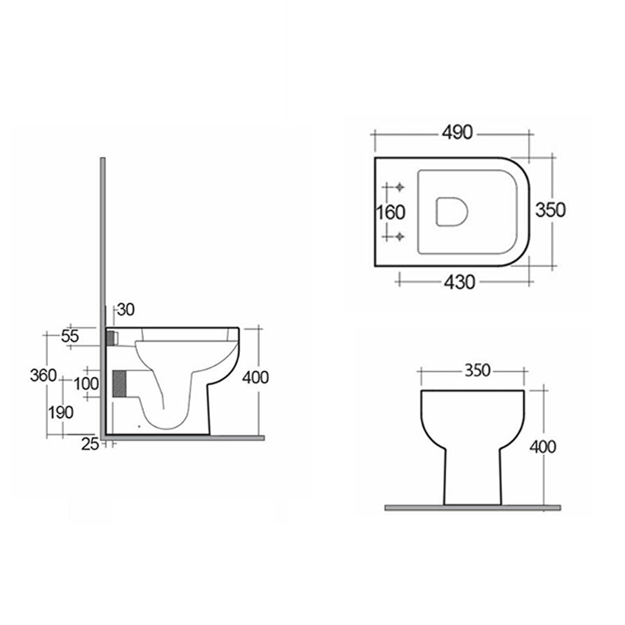 RAK Series 600 Back to Wall Toilet & Soft Close Seat
