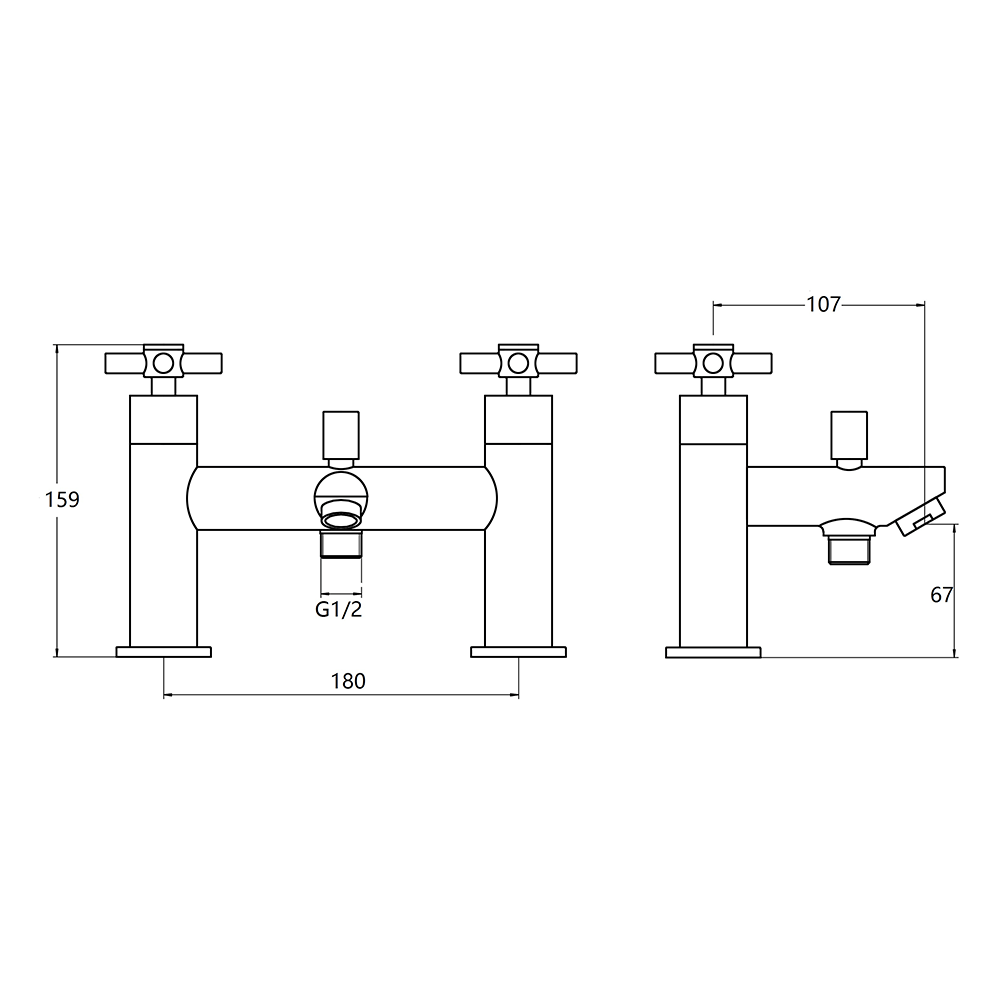 Vellamo Cross Bath Shower Mixer Tap