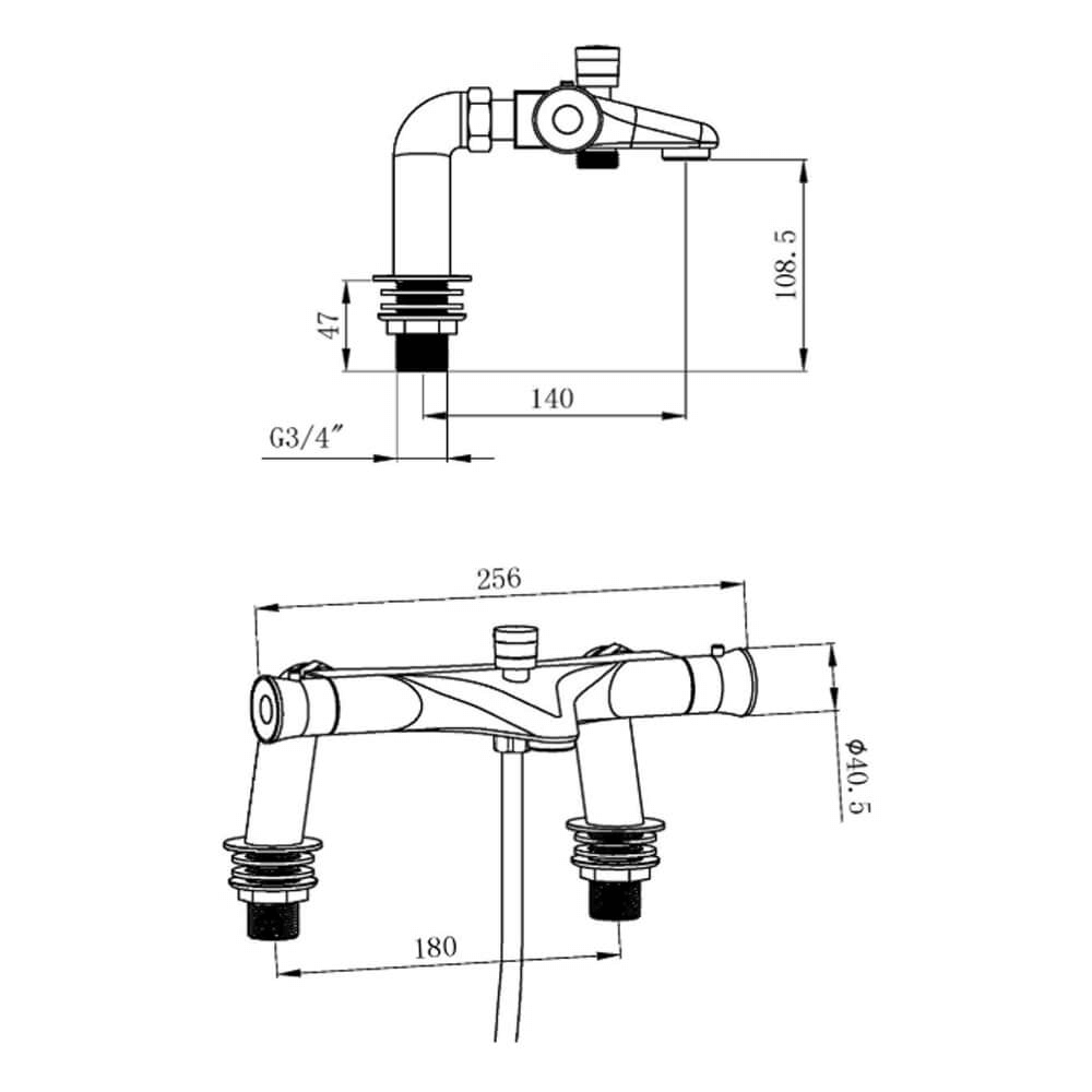 Jasmine Thermostatic Bath Shower Mixer