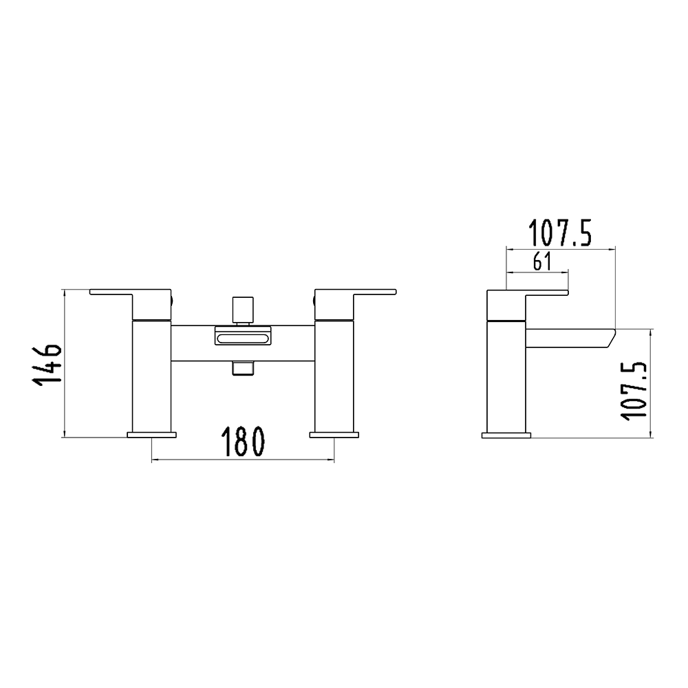 Vellamo Relate Waterfall Bath Shower Mixer with Shower Kit