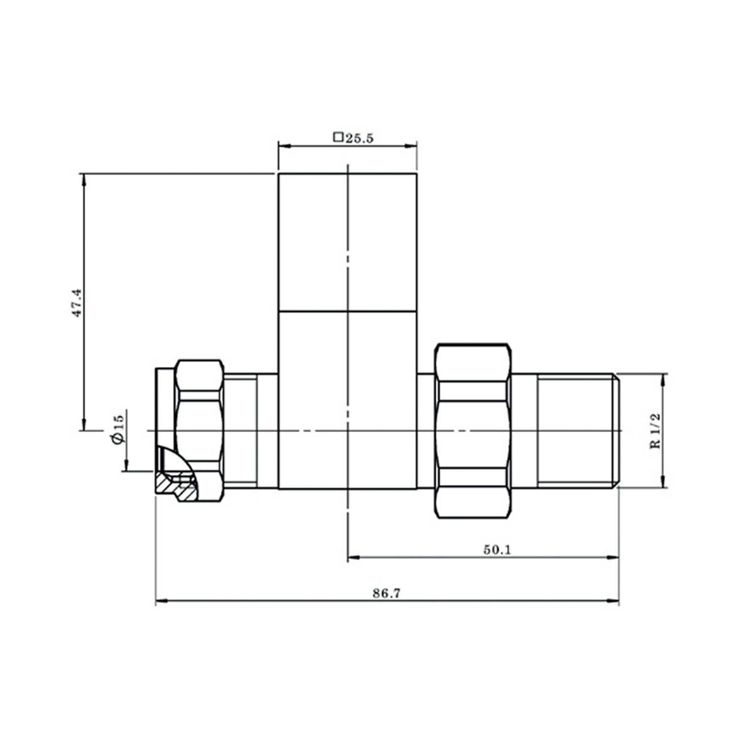 Brenton Straight Radiator Valves - Brushed Brass