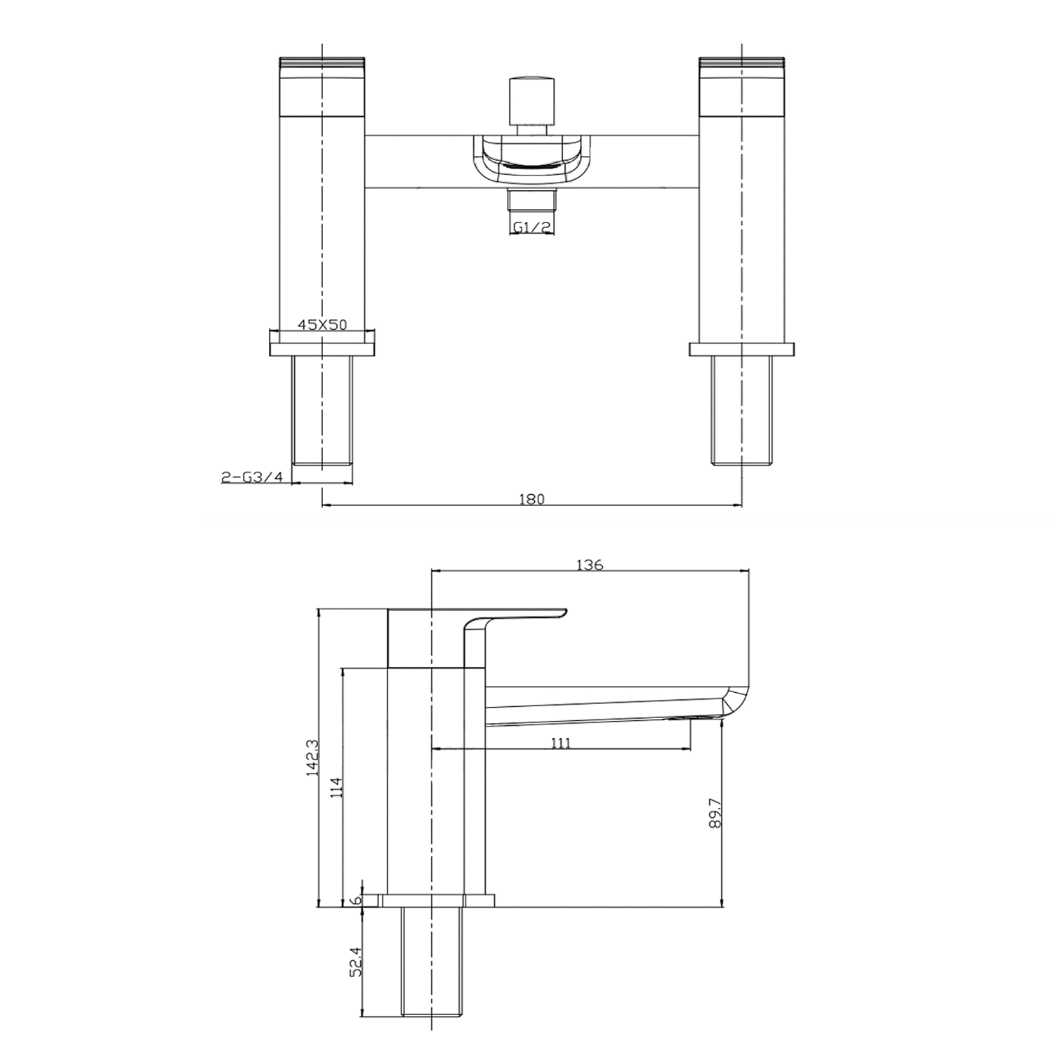 Harbour Status Matt Black Bath Shower Mixer Tap