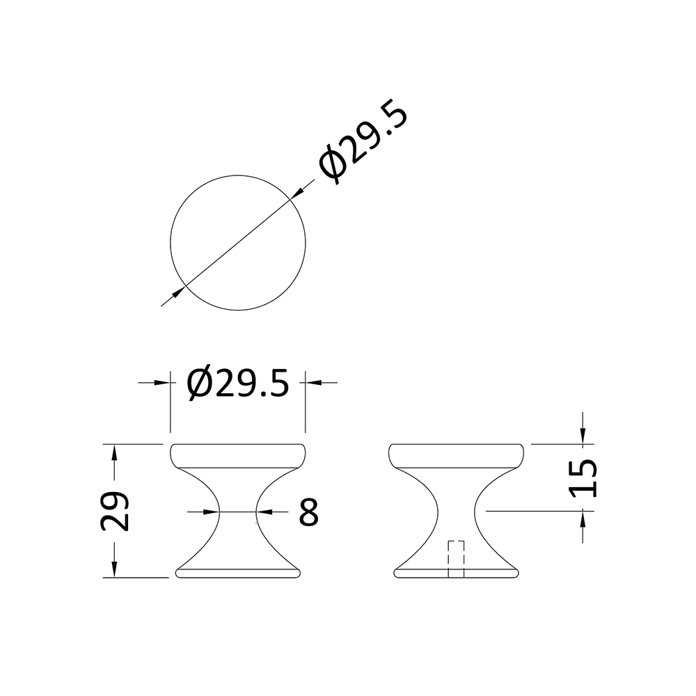 Drench Indented Round Knob Furniture Handle