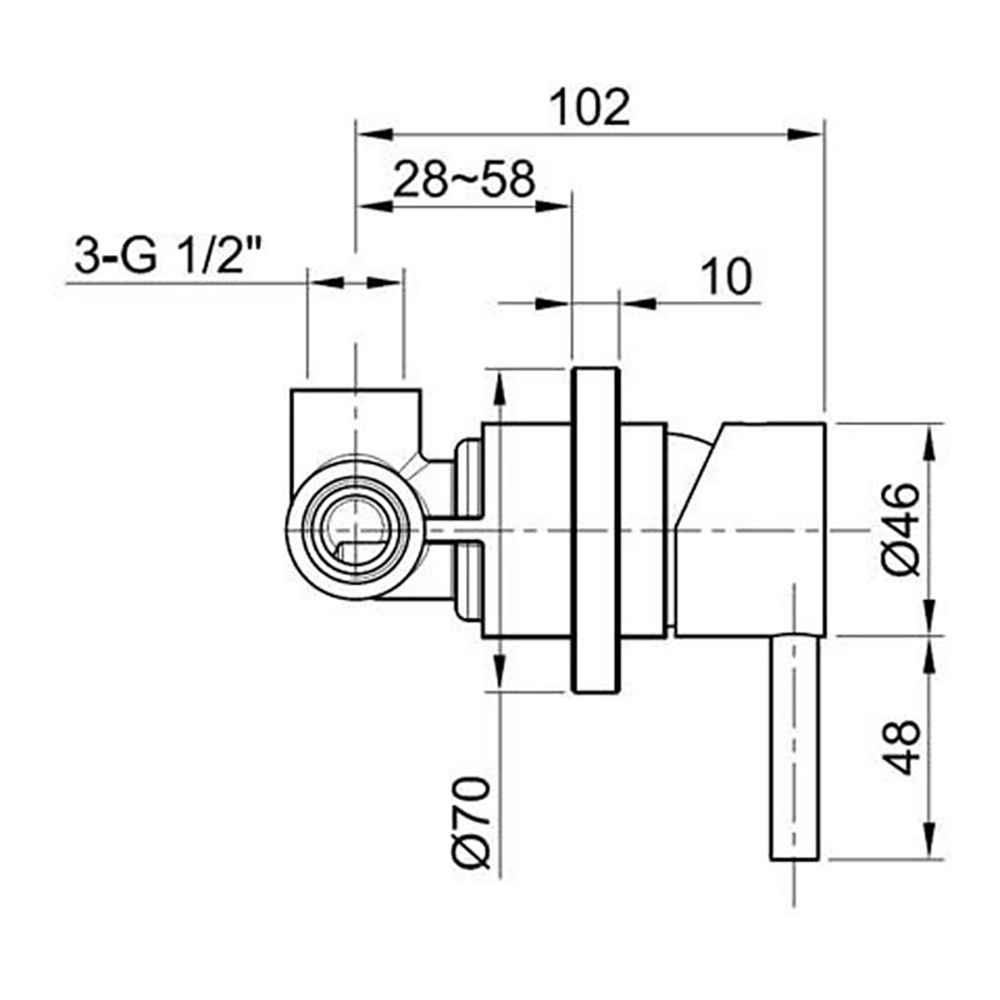 Inox Brushed Stainless Steel Single Lever Wall Mounted Manual Valve