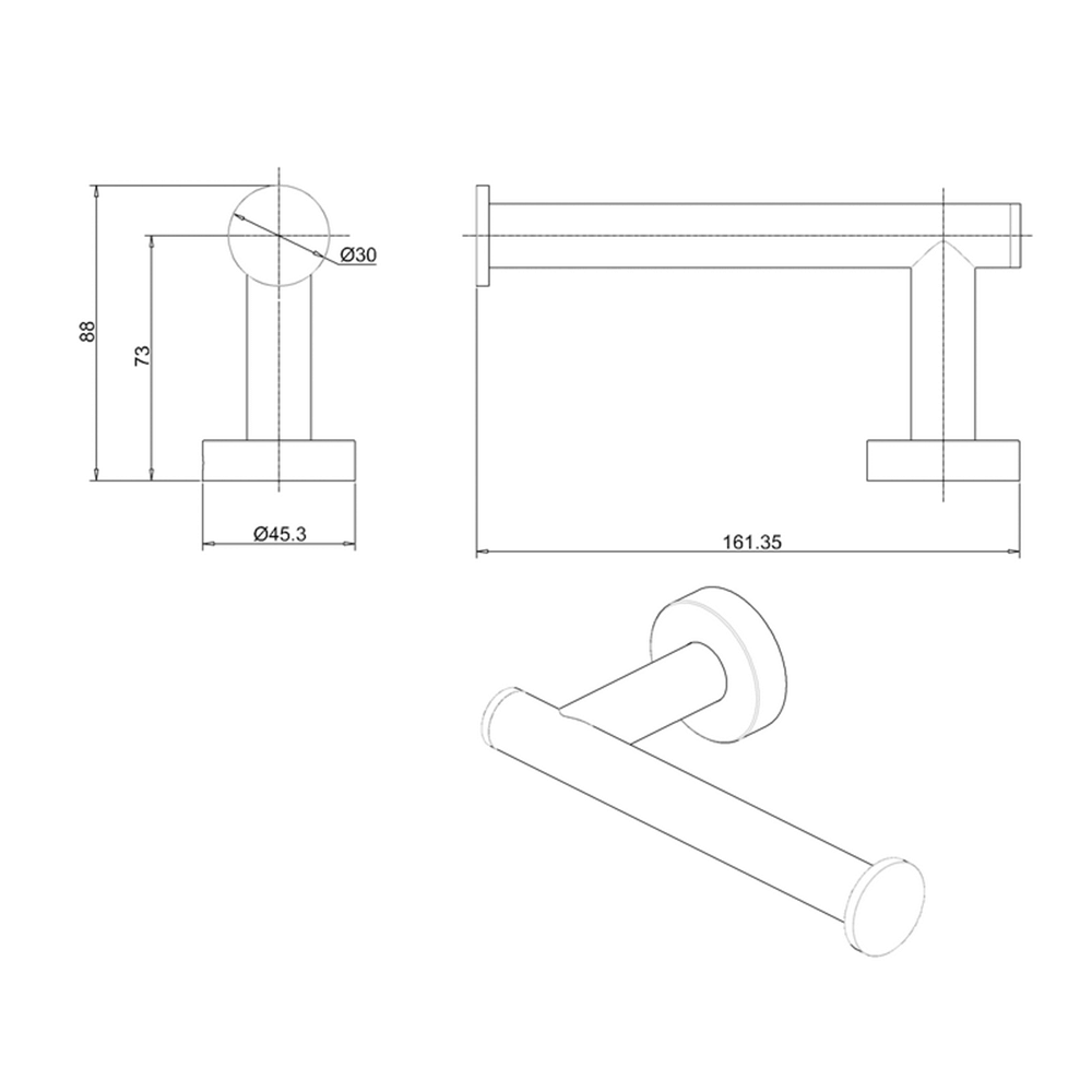 Britton Bathrooms Hoxton Single Toilet Roll Holder - Chrome